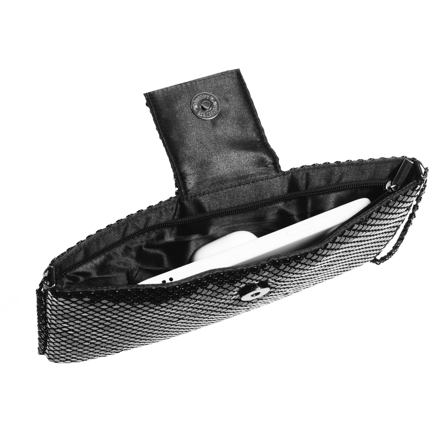 Magid Metal Mesh Flap Pearl Bag