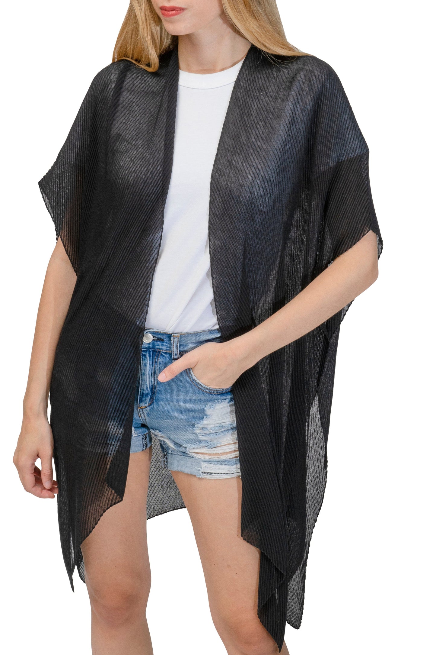 Adrienne Vittadini Pleated Oversized Kimono