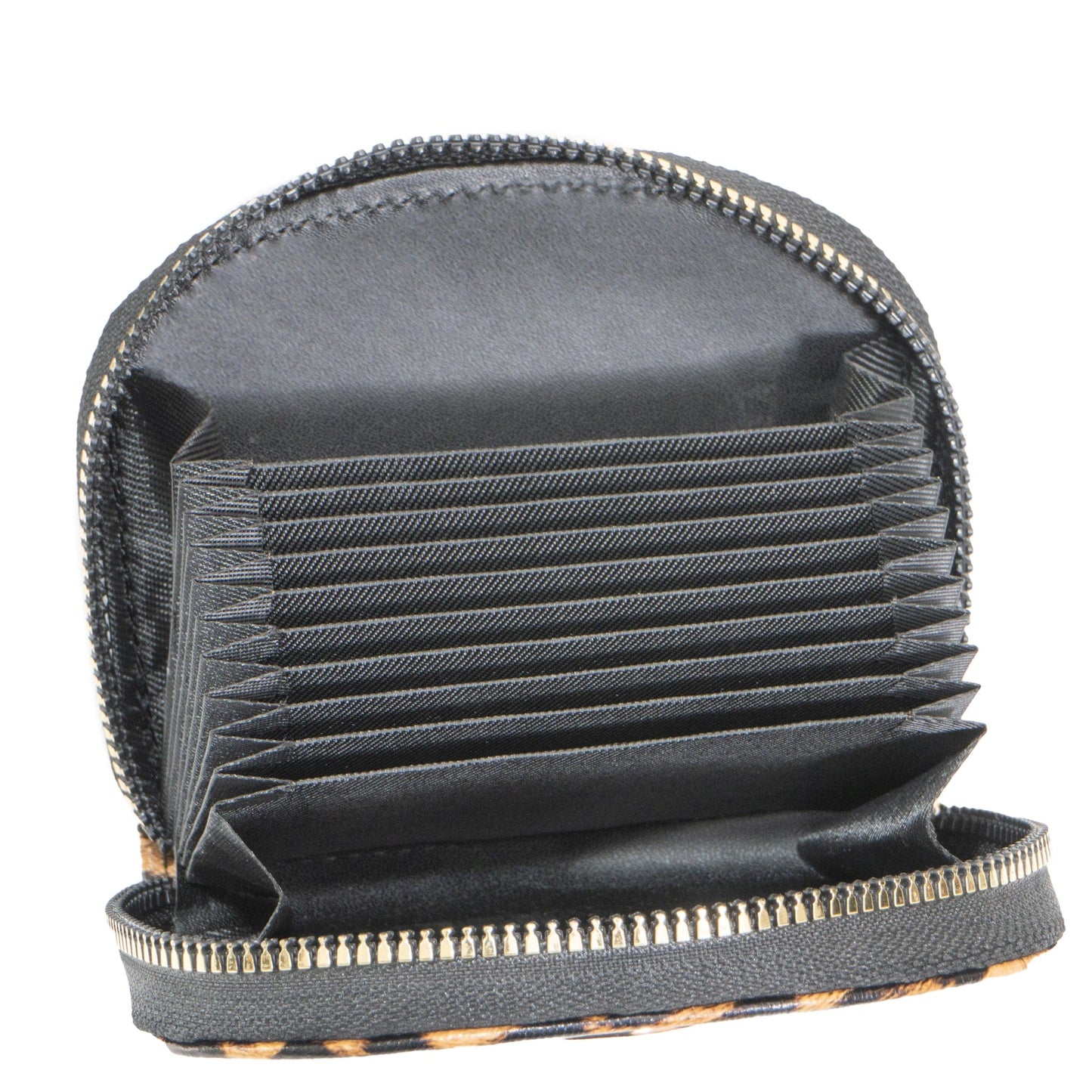 Rebecca & Rifka Round Leopard Print Accordion Wallet