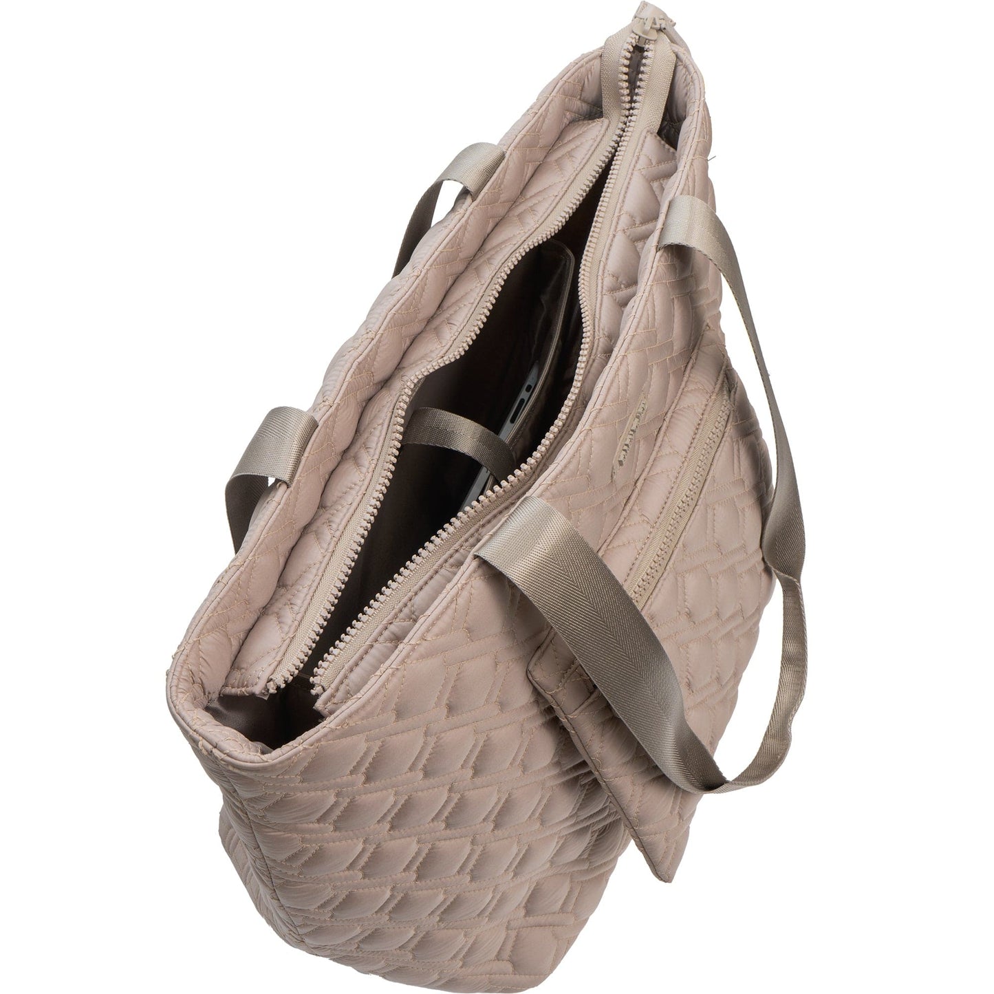 Ellen Tracy 20 Inch Basket Weave Quilted Nylon Large Travel Workbook Tote Bag