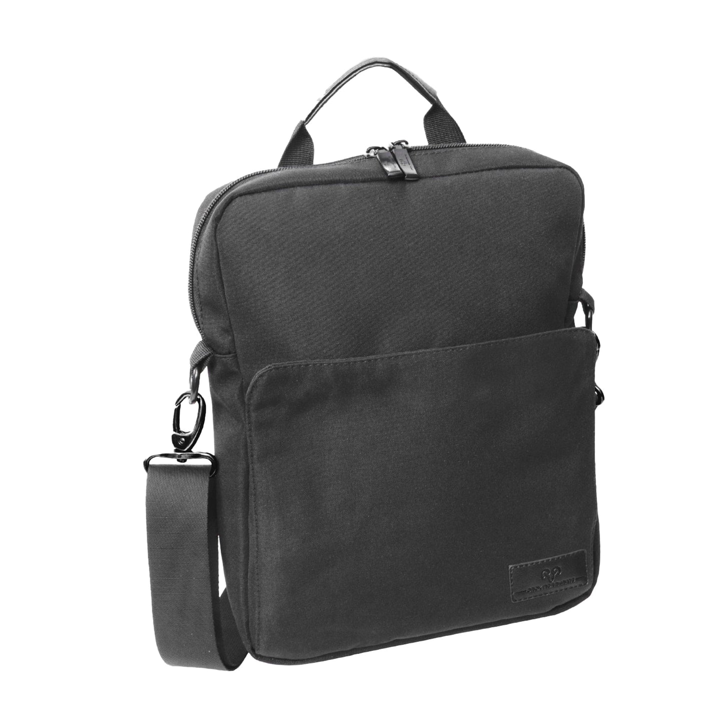 Jack Abrahams The Messenger 12-In Twill Messenger Bag with Tablet Sleeve