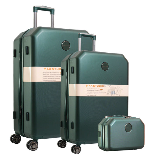 Max Studio ABS Hard Sided 3-Piece The Hexagon Luggage Set
