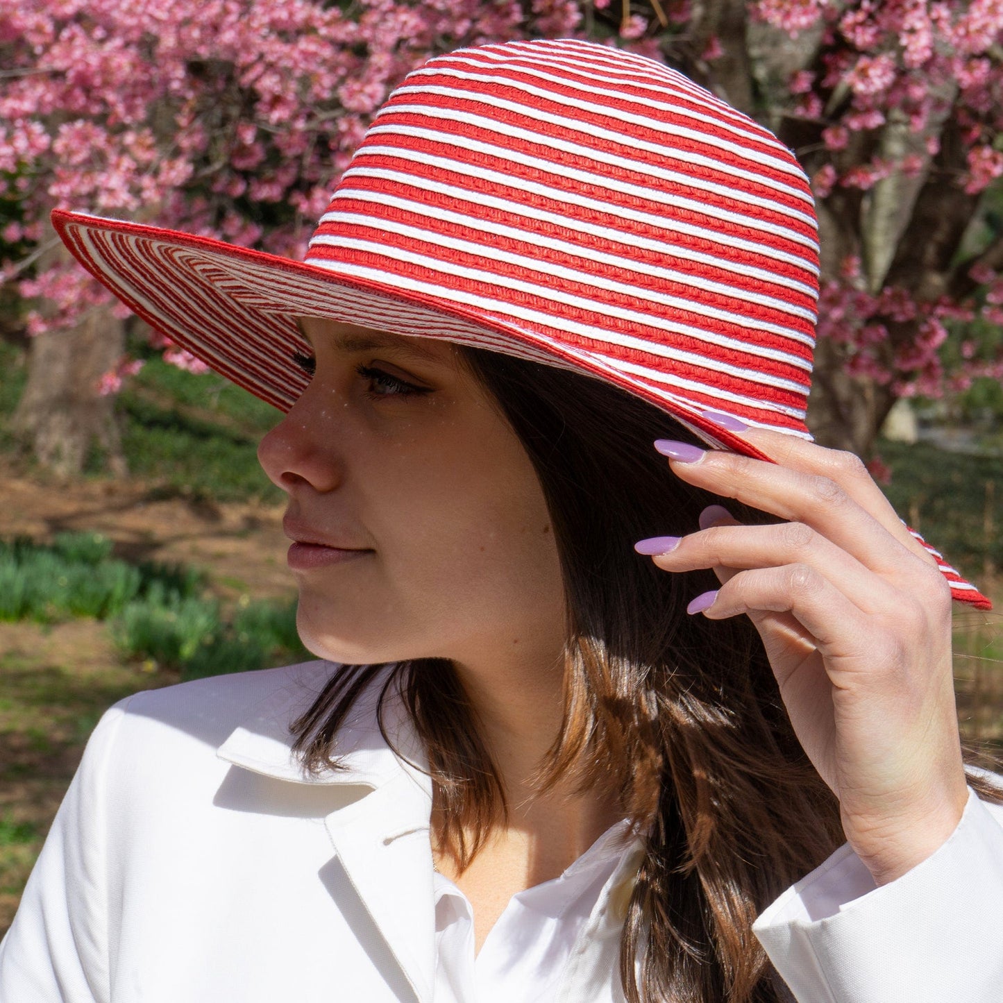 Magid Striped Straw Floppy Sun Sun Hat