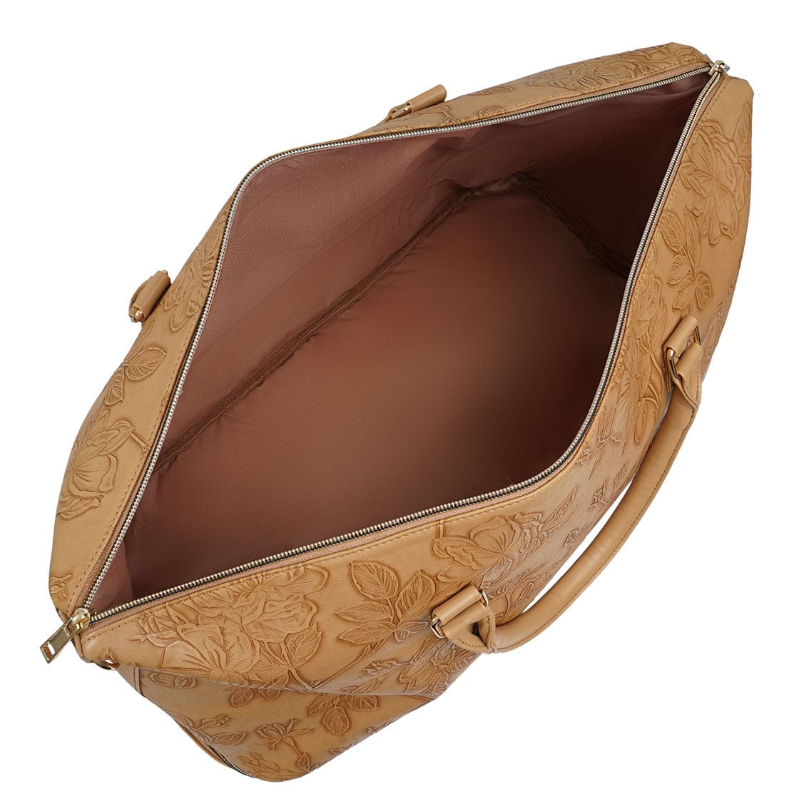 Ellen Tracy 20 Inch Floral Embossed Faux Leather Drop Bottom Duffel