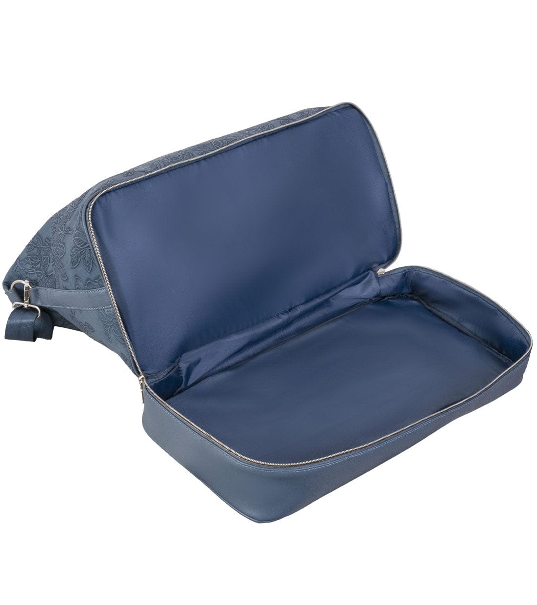 Ellen Tracy 20 Inch Floral Embossed Faux Leather Drop Bottom Duffel