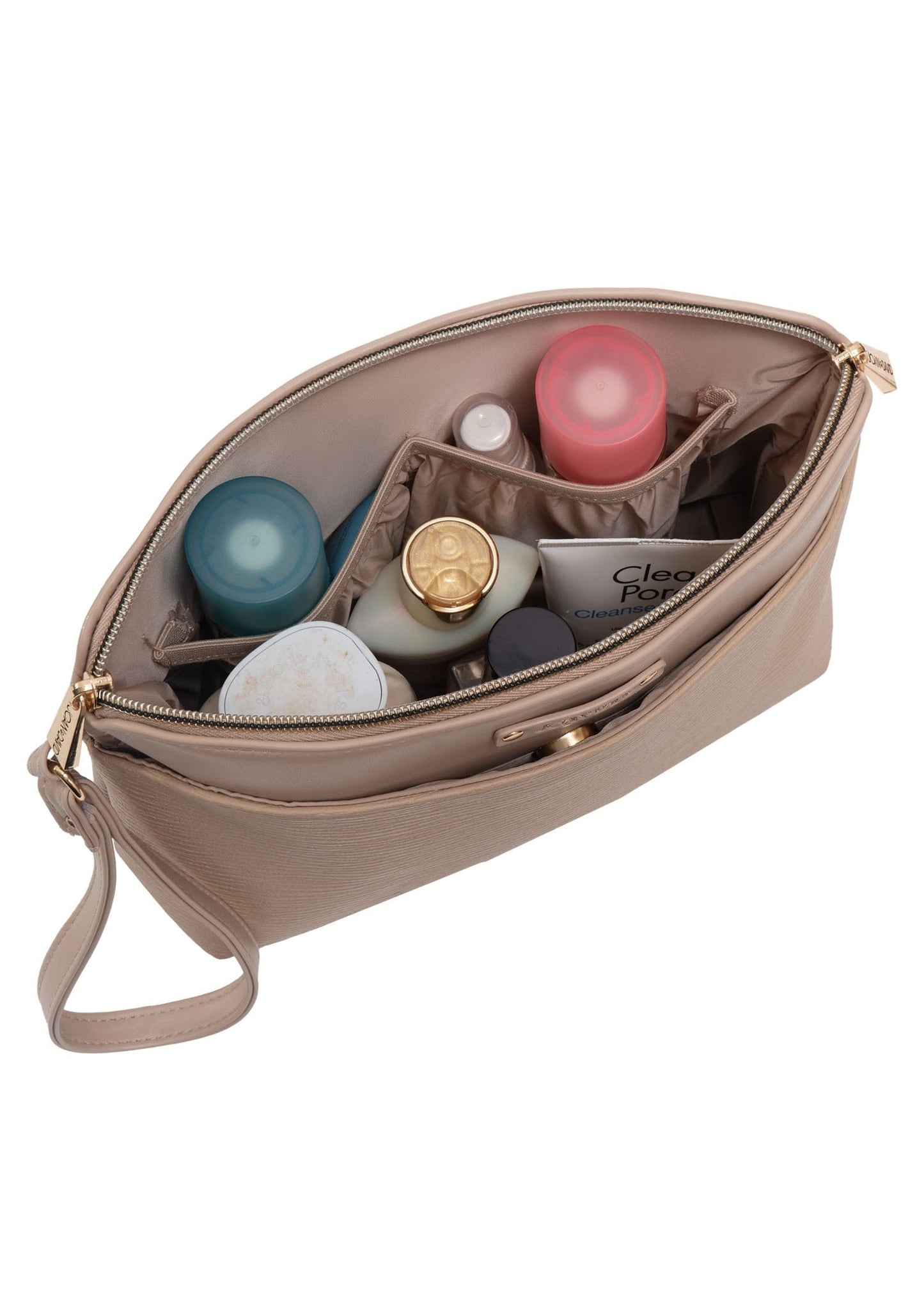 Joan & David Top Zip Wristlet Cosmetic Case
