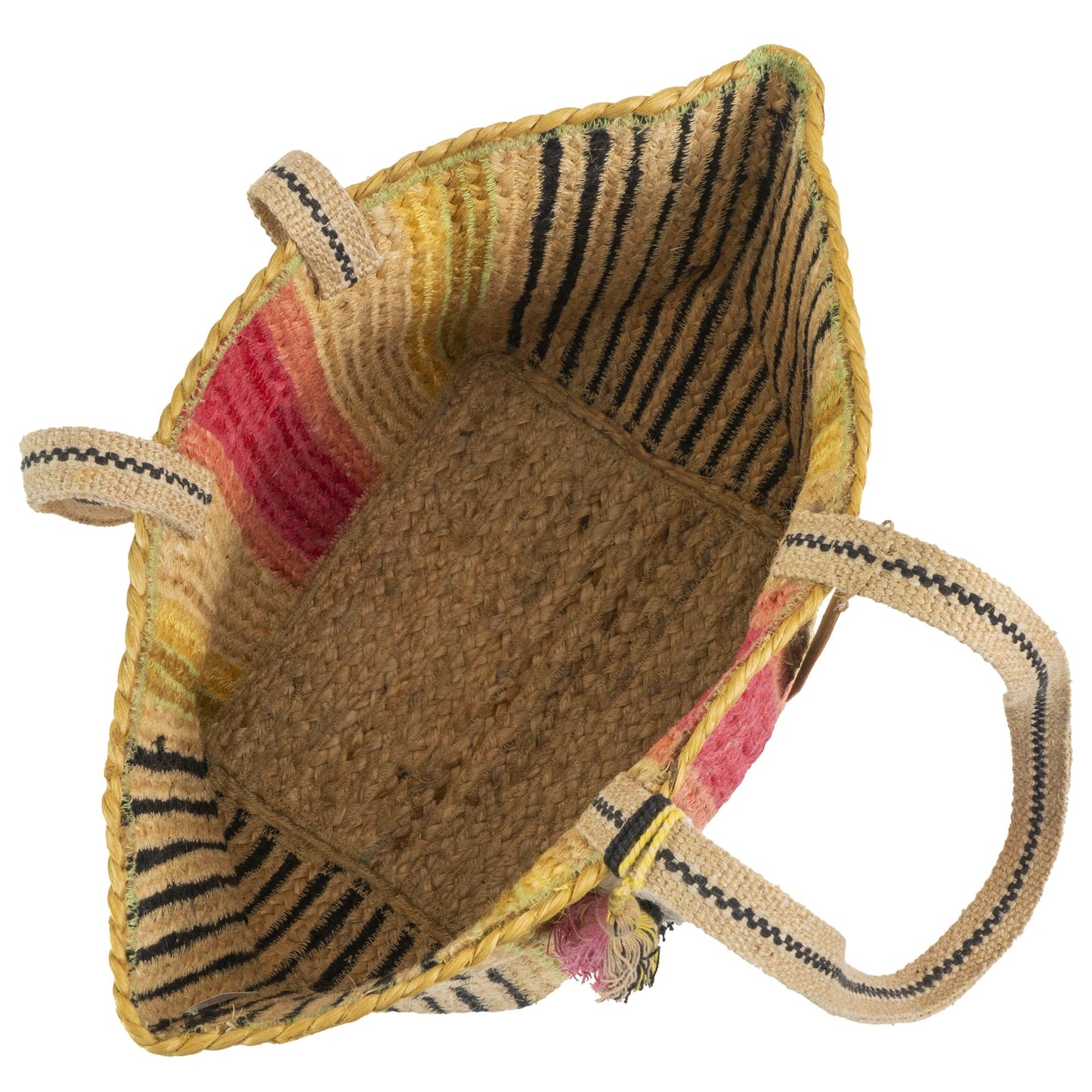 Magid Striped Natural Straw Jute Tote