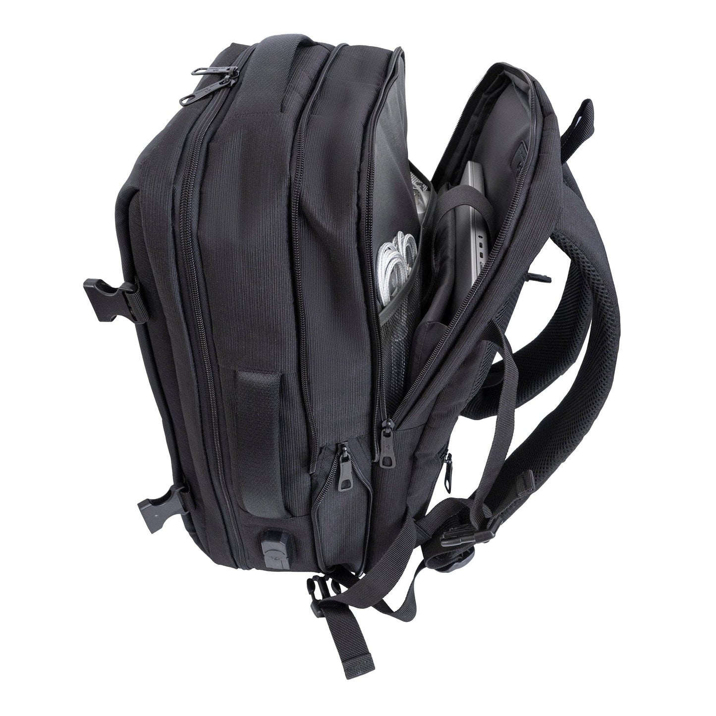 Jack Abrahams |The Mitchell | Men's 18-In Tarpaulin Expandable Travel Backpack with USB Port