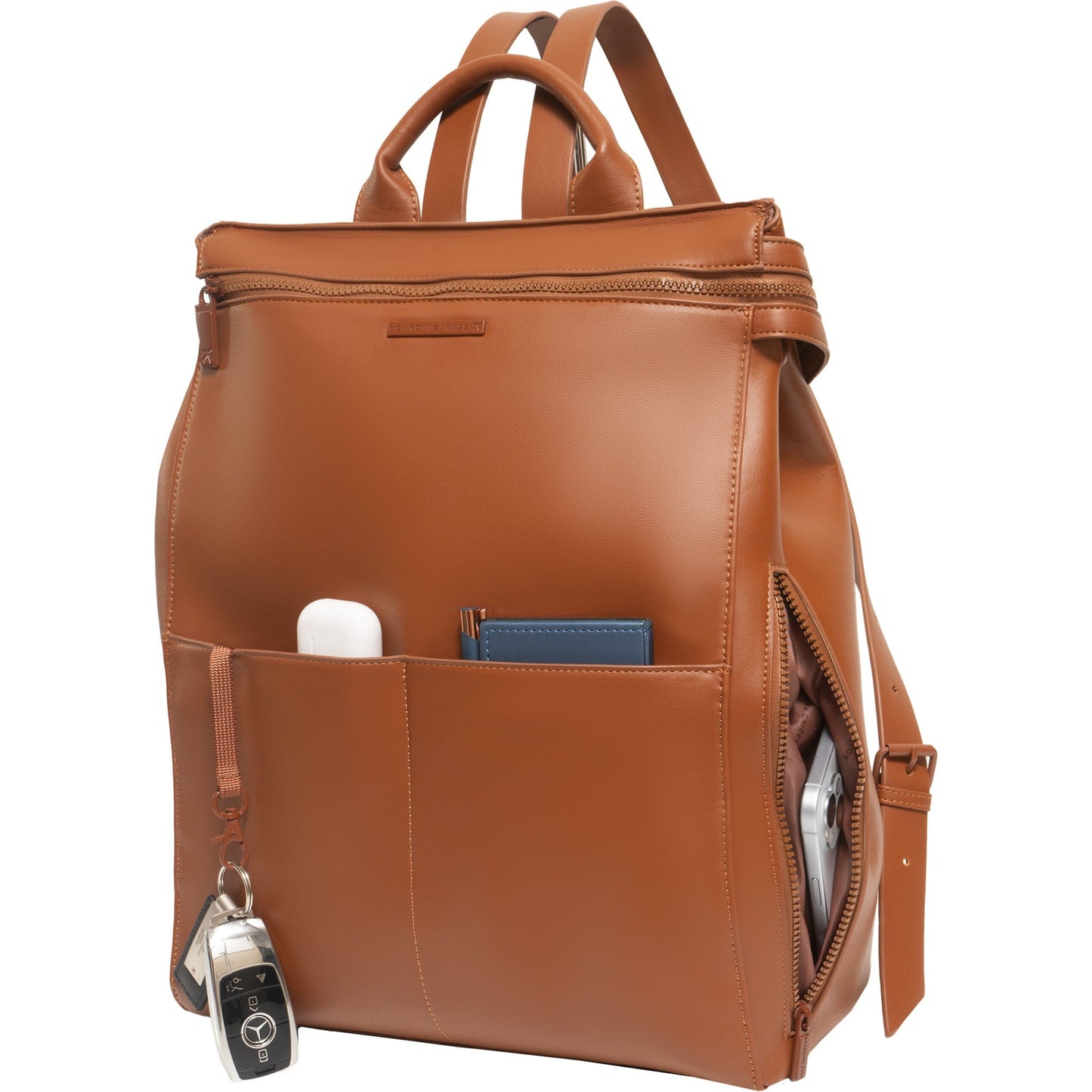 Boarding Pass The Verona Vegan Vachetta Leather Square Backpack