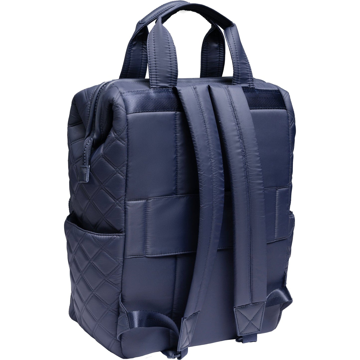 Joan & David Diamond Quilted Puffer Nylon Square Laptop Backpack