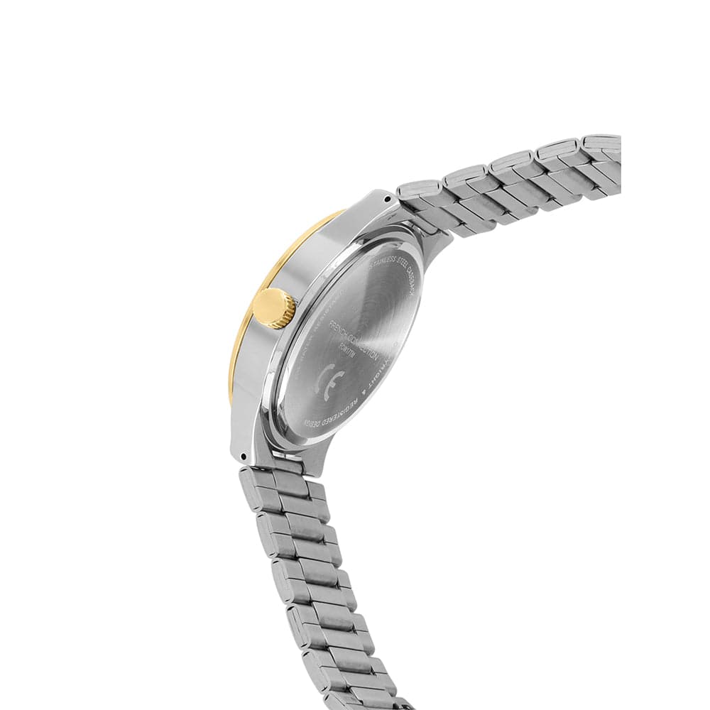 French Connection Men's 45MM Silver & Gold Tone Watch & Bracelet Gift Set