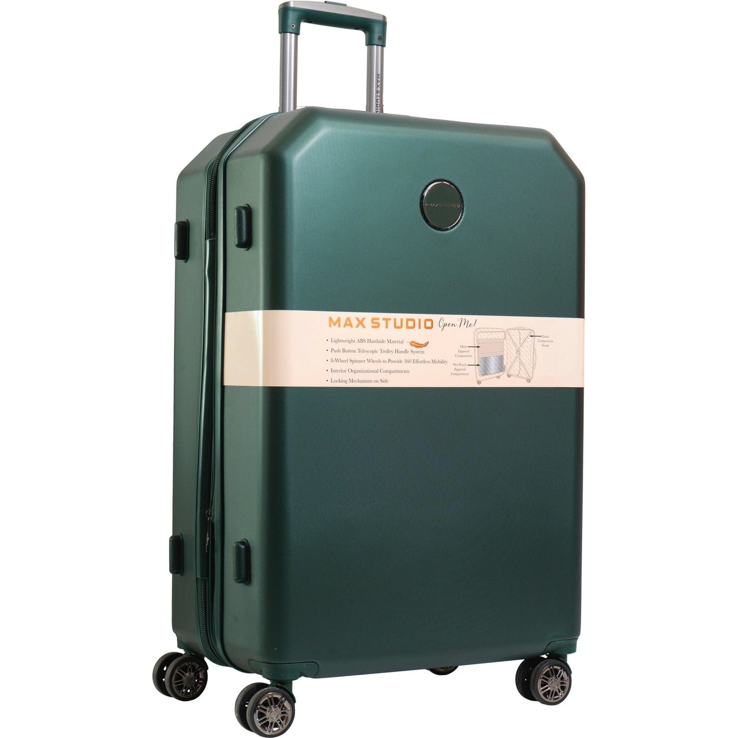 Max Studio ABS Hard Sided 3-Piece The Hexagon Luggage Set