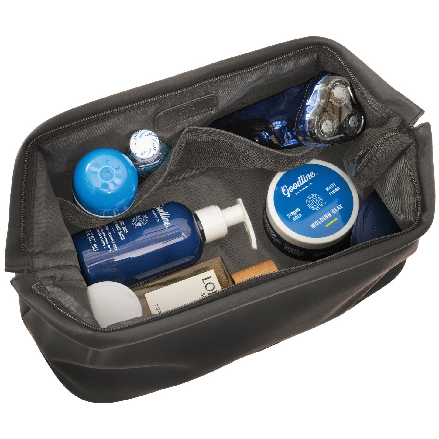 Jack Abrahams The Triton Square Frame Smooth Tarpaulin Travel Dopp Kit