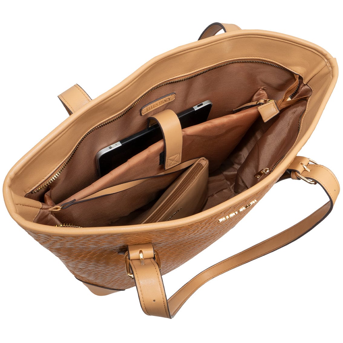 Ellen Tracy 18 Inch Woven Large Travel Workbook Tote Bag