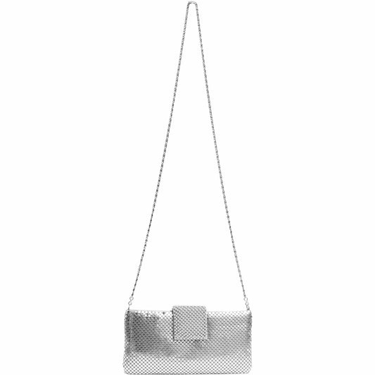 Magid Metal Mesh Flap Pearl Bag