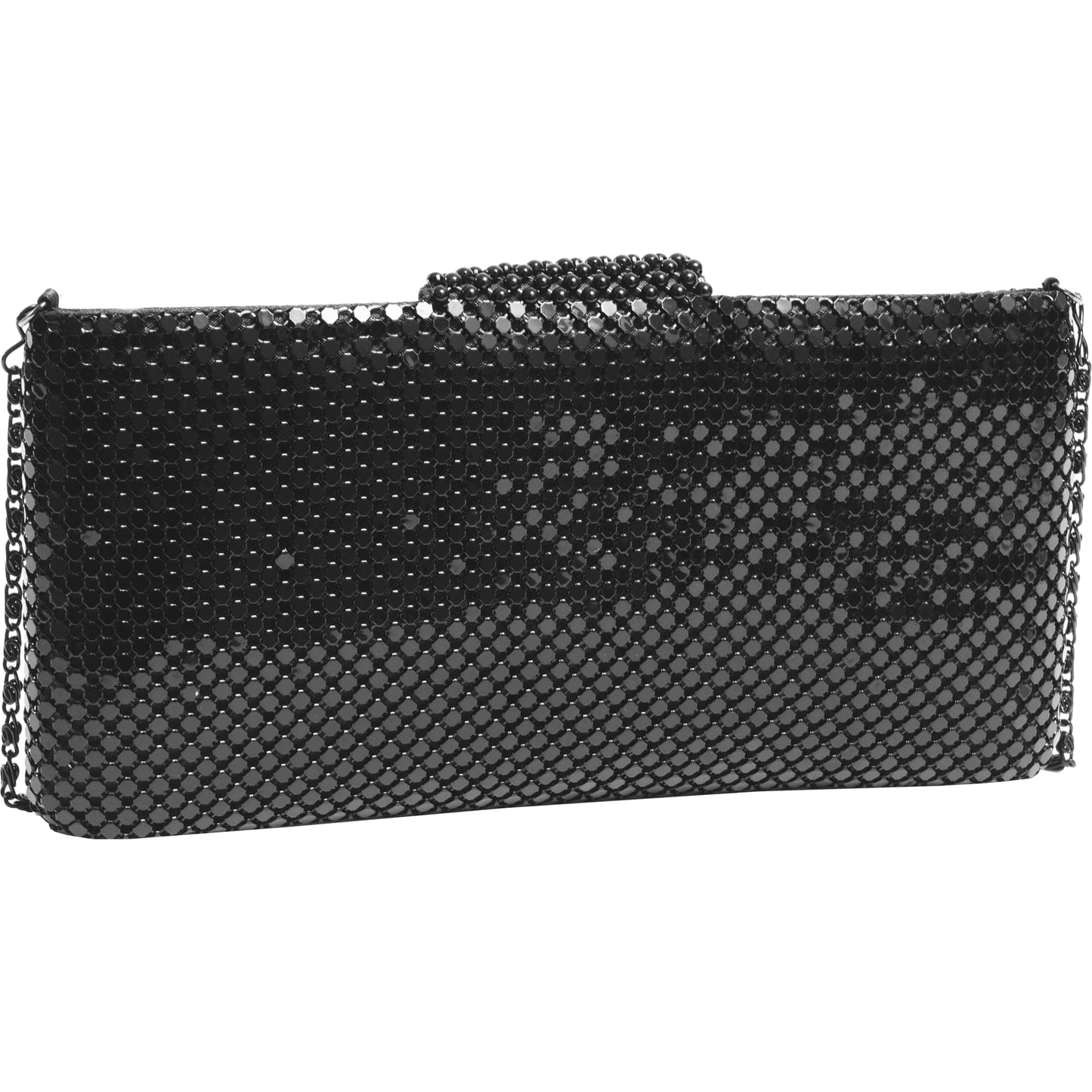 Magid Metal Mesh Flap Pearl Bag