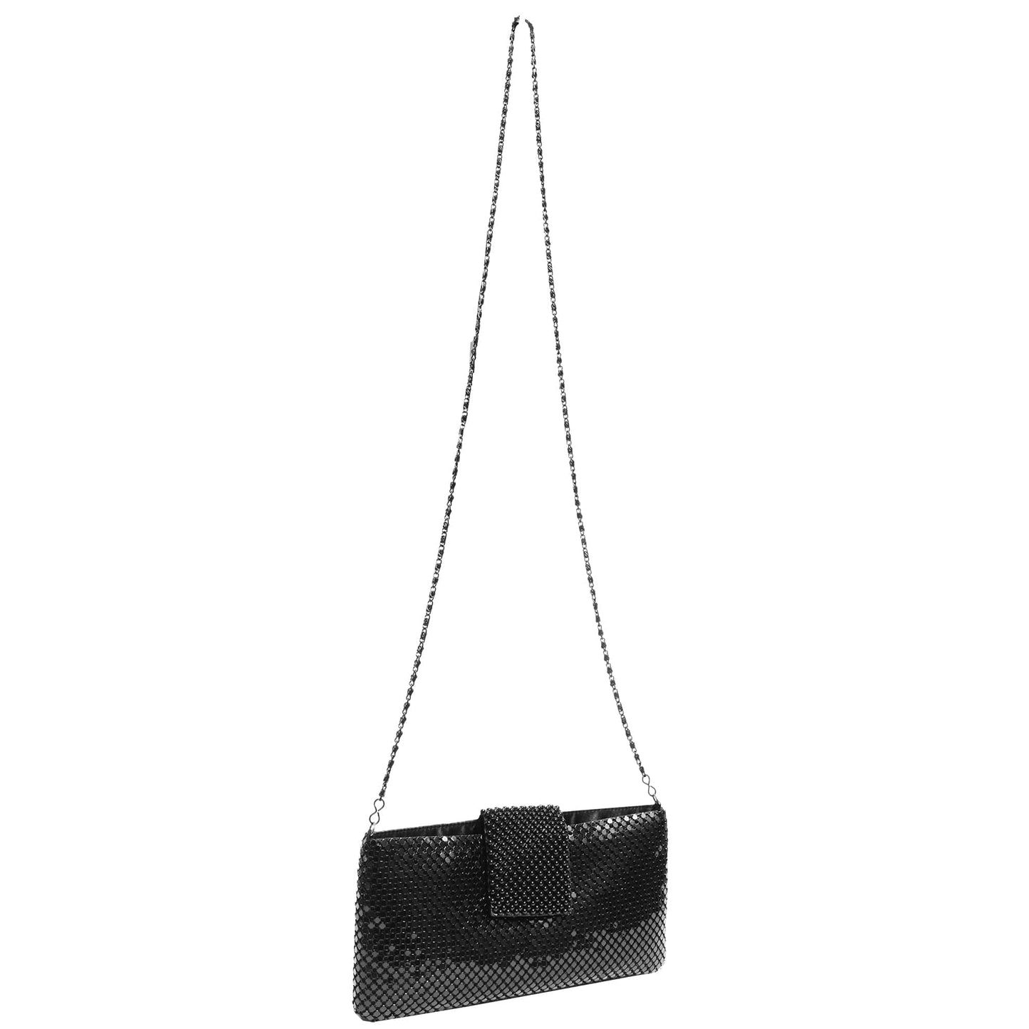 Magid Metal Mesh Flap Pearl Bag