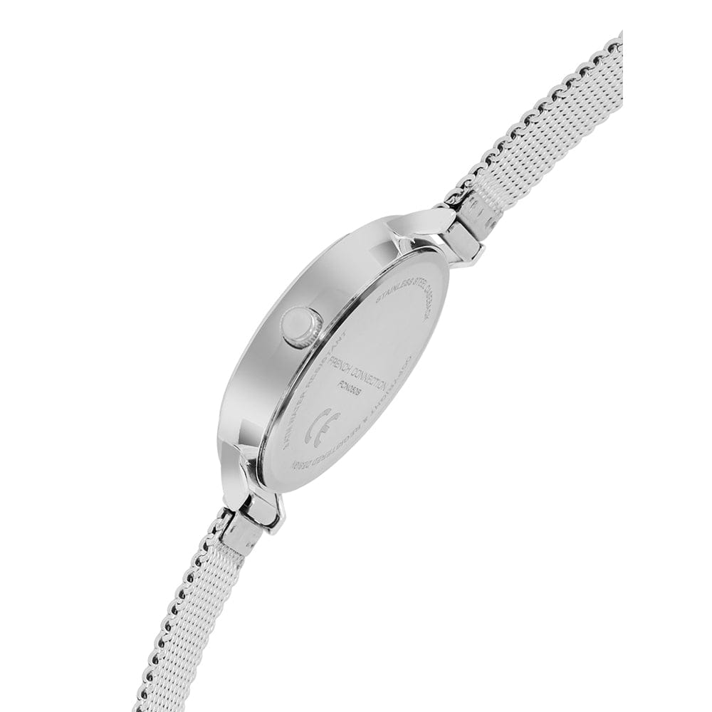 French Connection Women's 30MM Silver & Beige Tone Watch