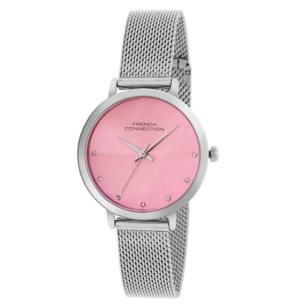 French Connection Women's 30MM Silver & Pink Tone Watch
