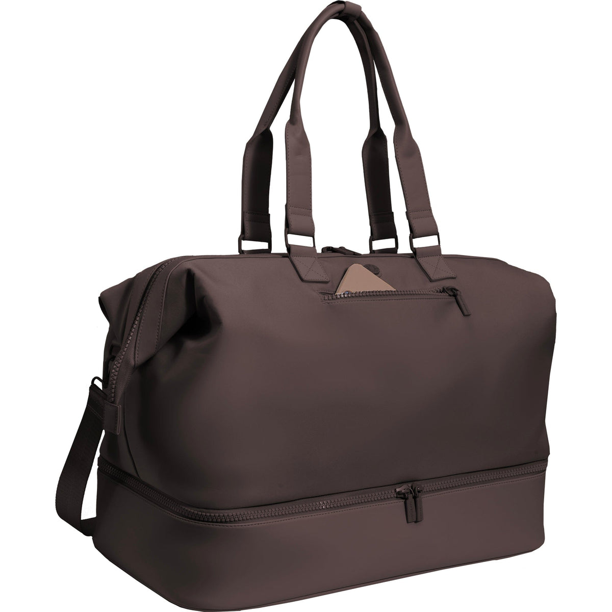 Max Studio Sport Nylon & Faux Leather Drop Bottom Duffel Bag