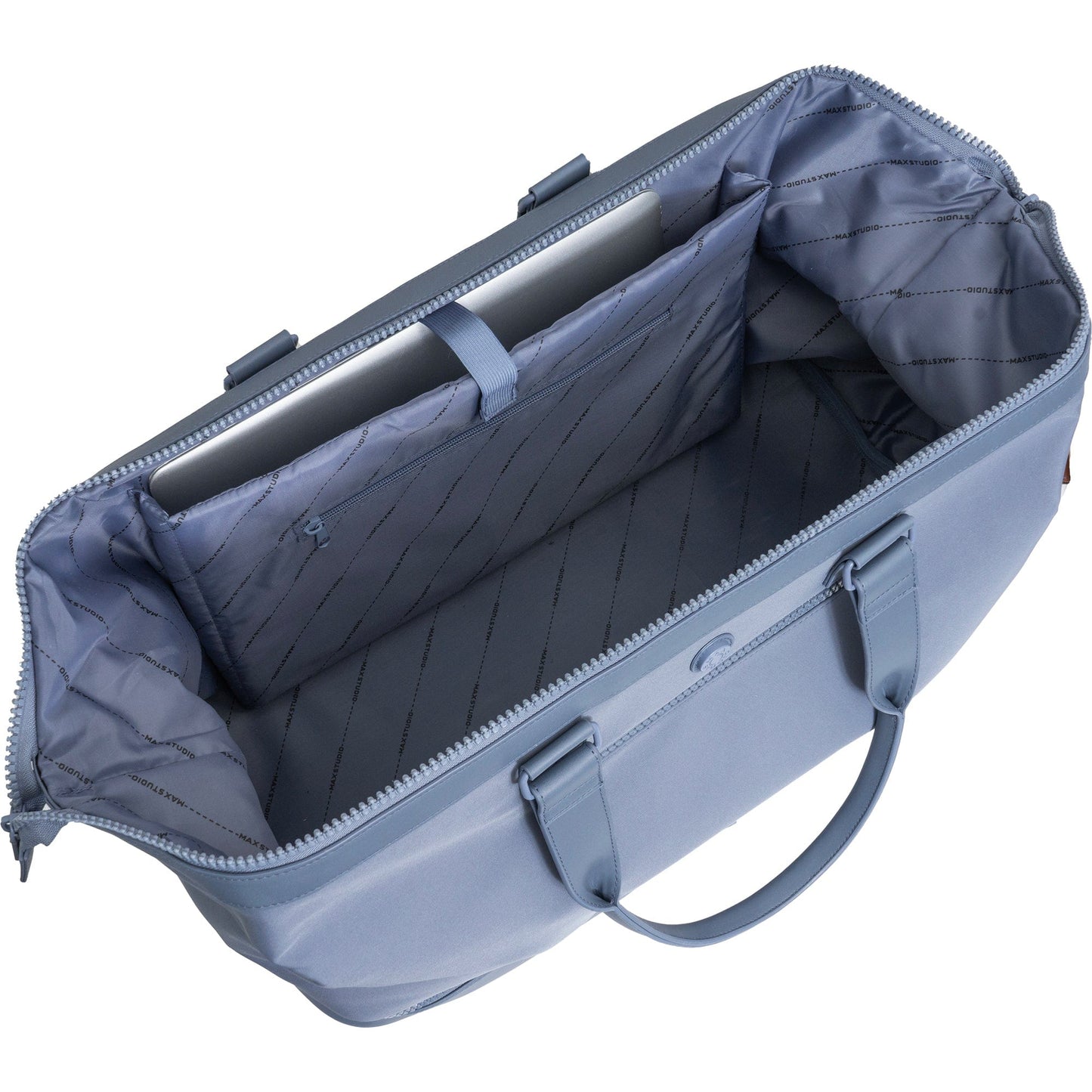 Max Studio Sport Nylon & Faux Leather Drop Bottom Duffel Bag