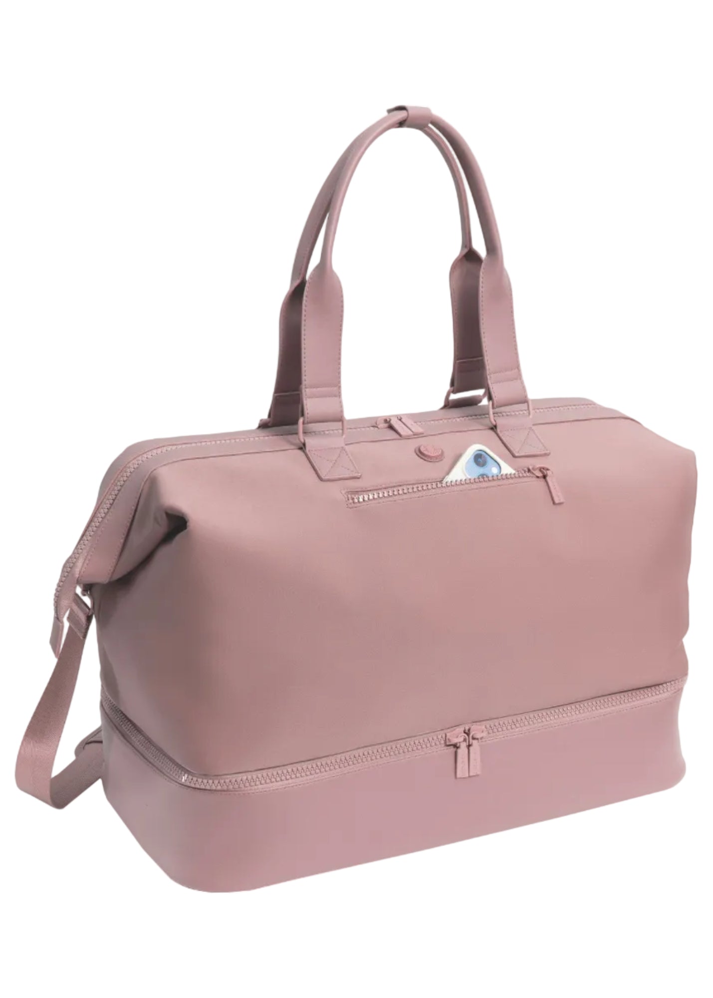 Max Studio Sport Nylon & Faux Leather Drop Bottom Duffel Bag