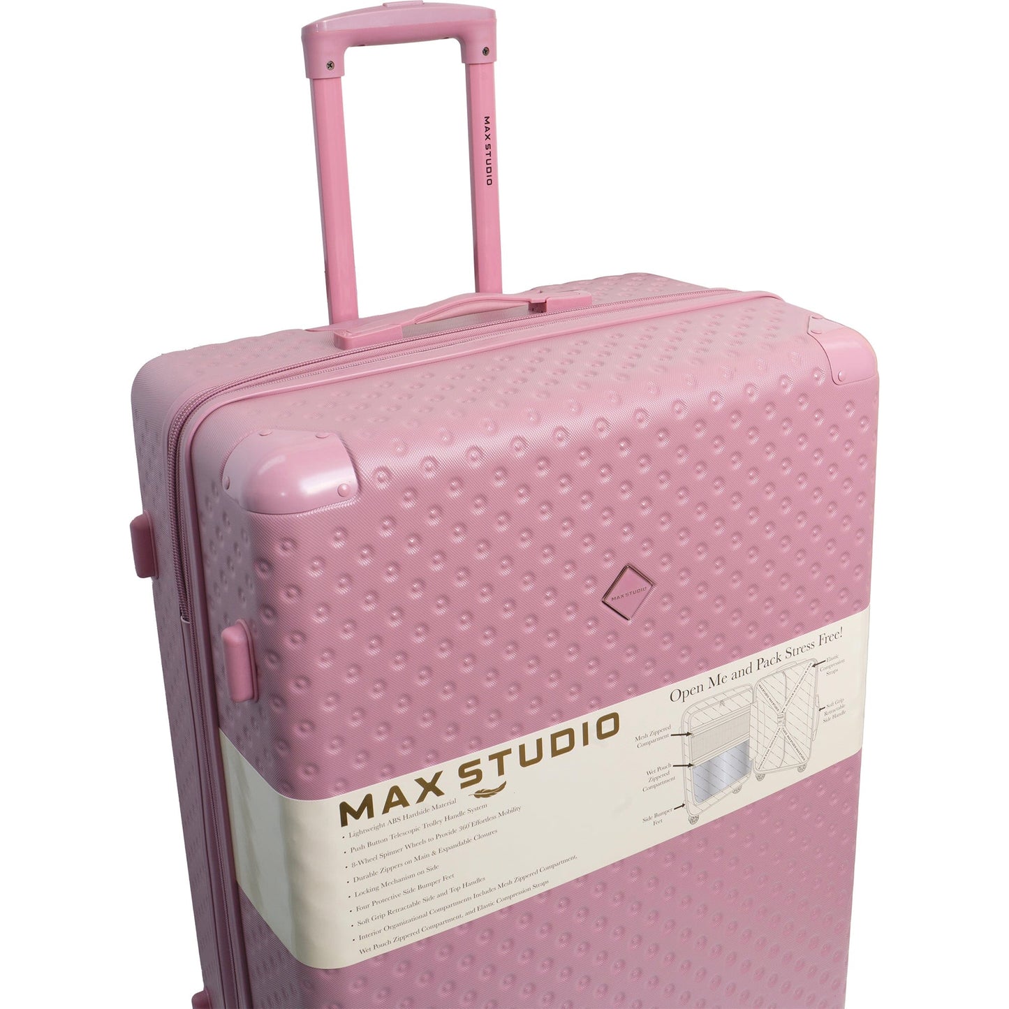Max Studio Tonal Tufted ABS 2-Piece Hard-Sided Luggage Set