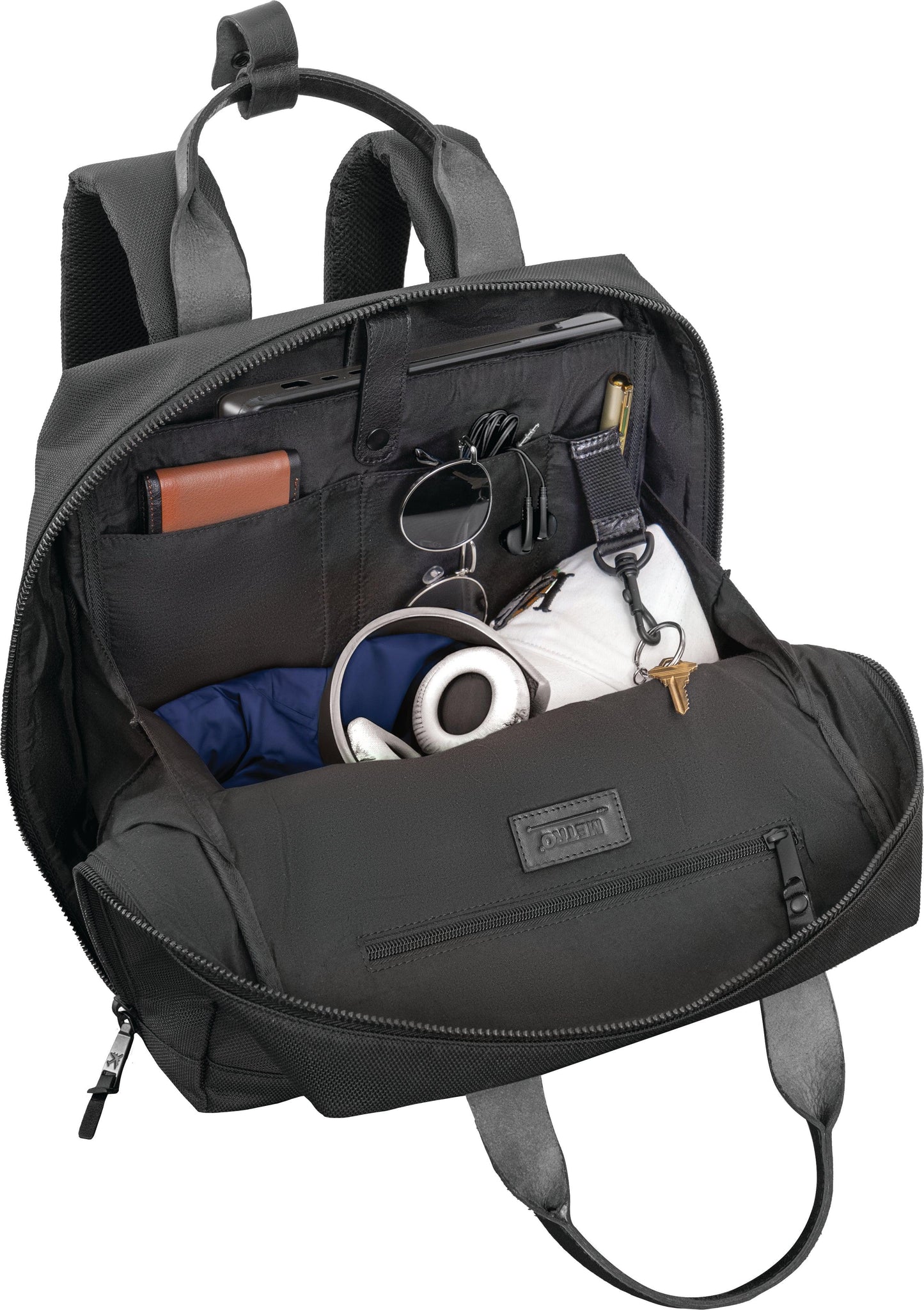 Boarding Pass The Voyager 18” 20 oz. Waxed Canvas Travel Backpack - Black