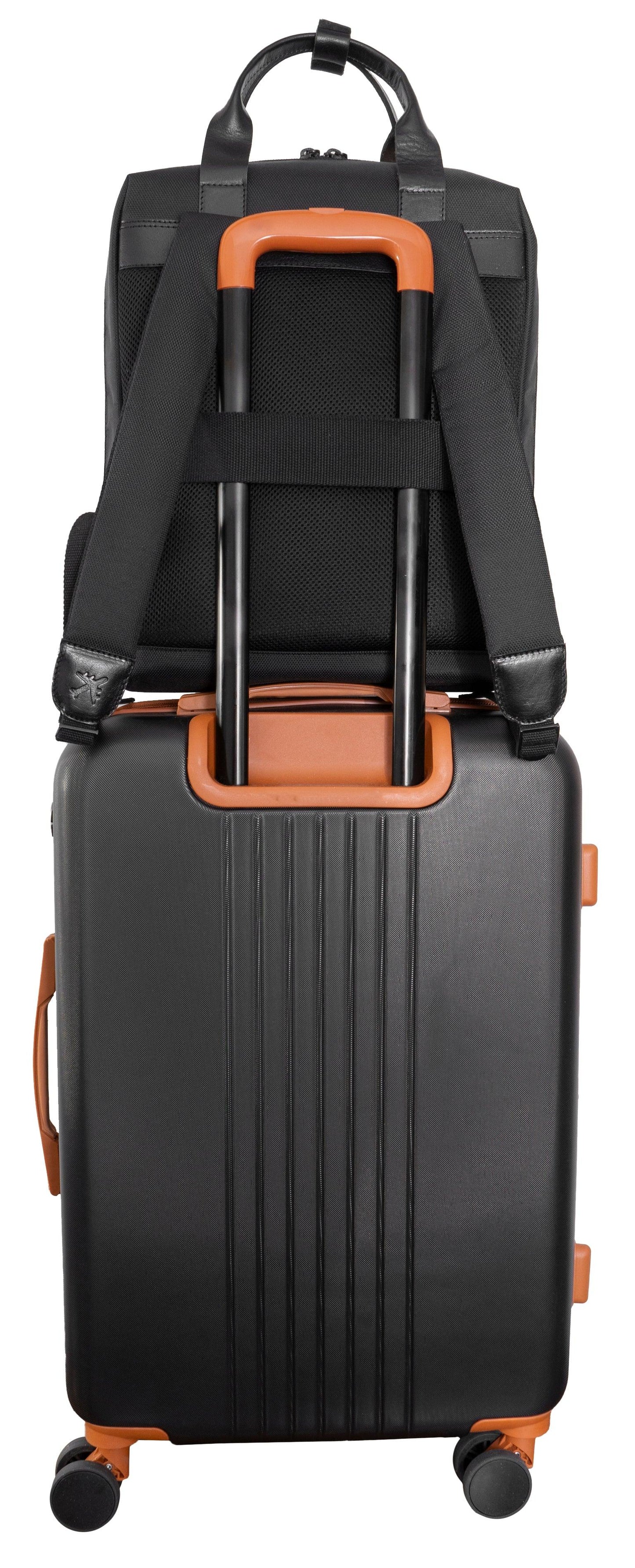 Boarding Pass The Voyager 18” 20 oz. Waxed Canvas Travel Backpack - Black