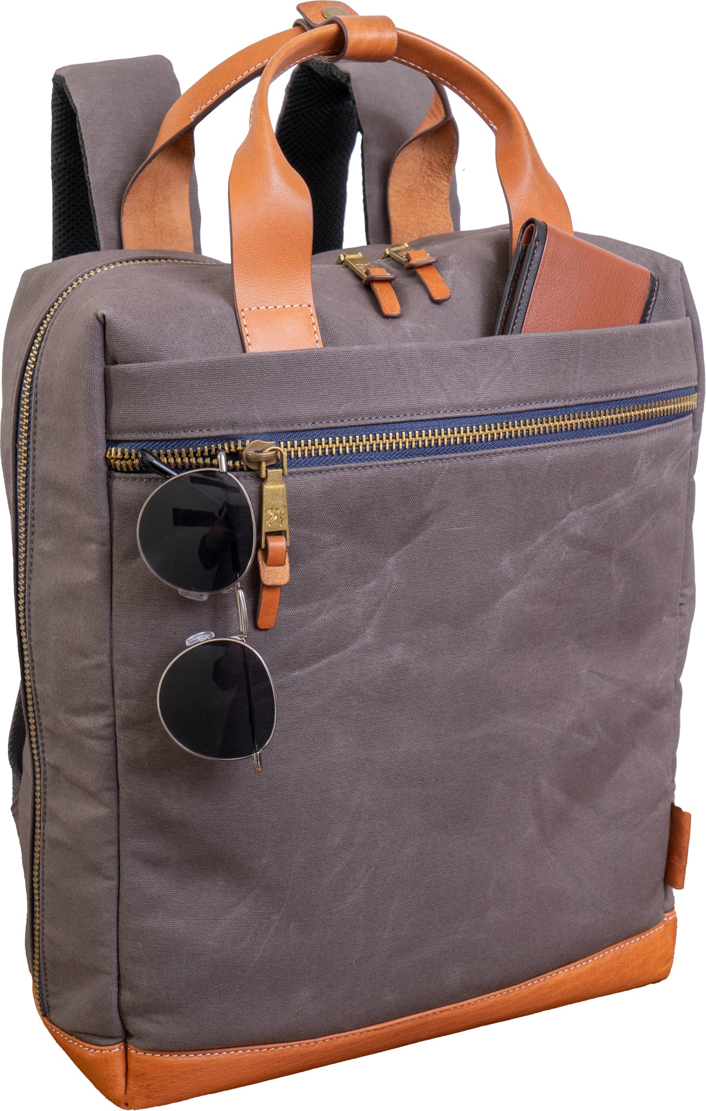 Boarding Pass The Voyager 18” 20 oz. Waxed Canvas Travel Backpack - Grey