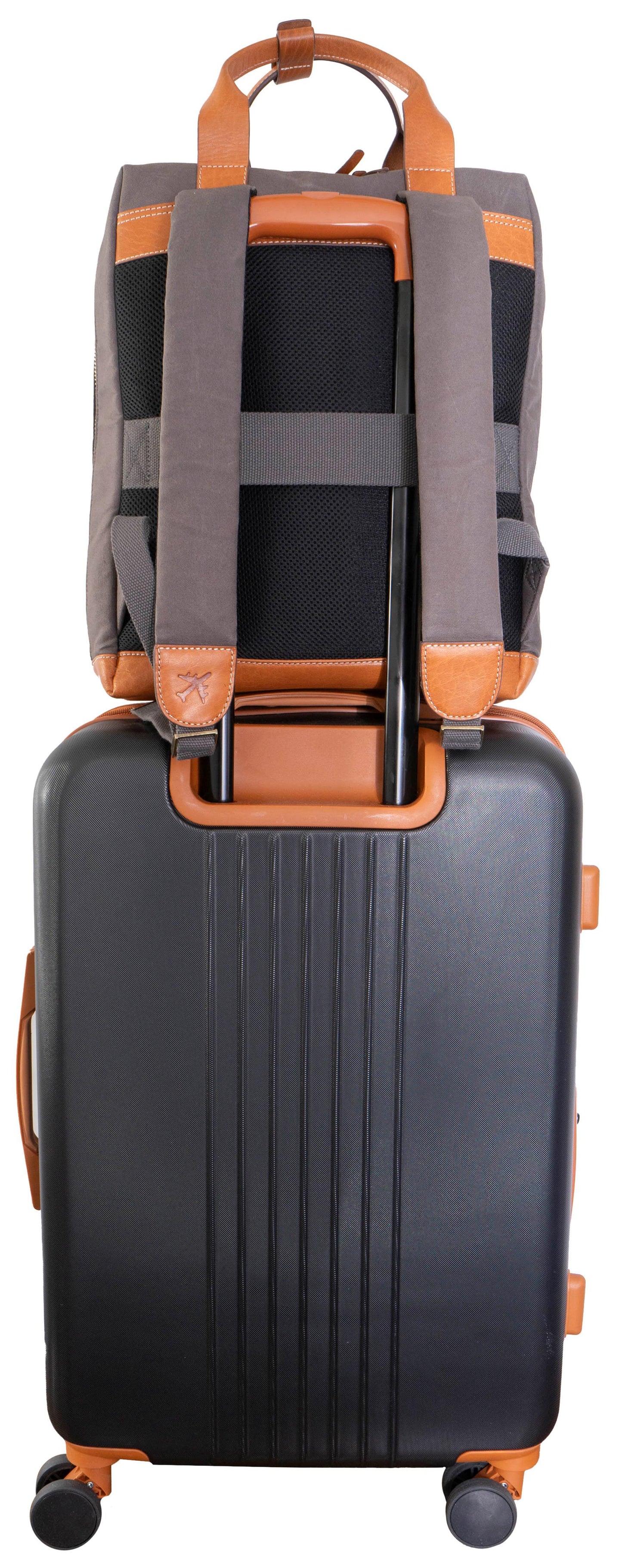 Boarding Pass The Voyager 18” 20 oz. Waxed Canvas Travel Backpack - Grey