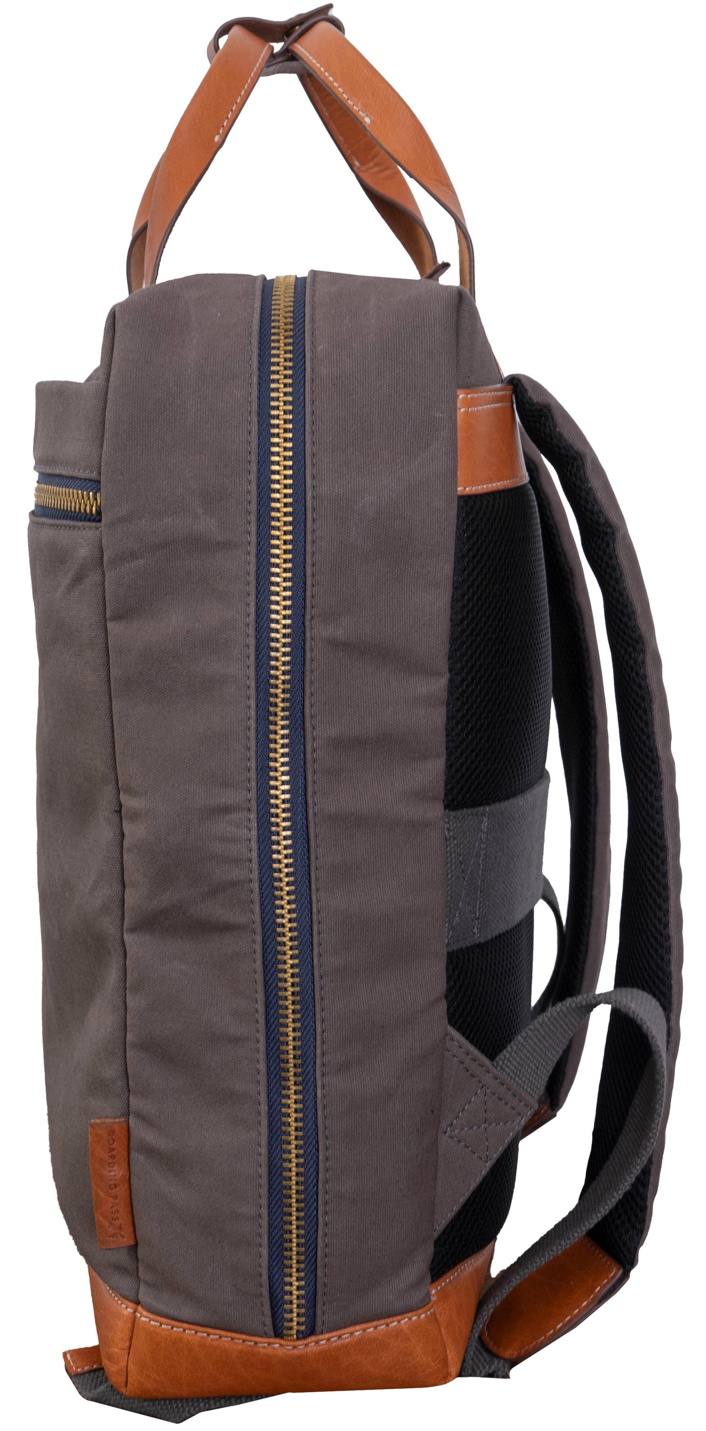 Boarding Pass The Voyager 18” 20 oz. Waxed Canvas Travel Backpack - Grey