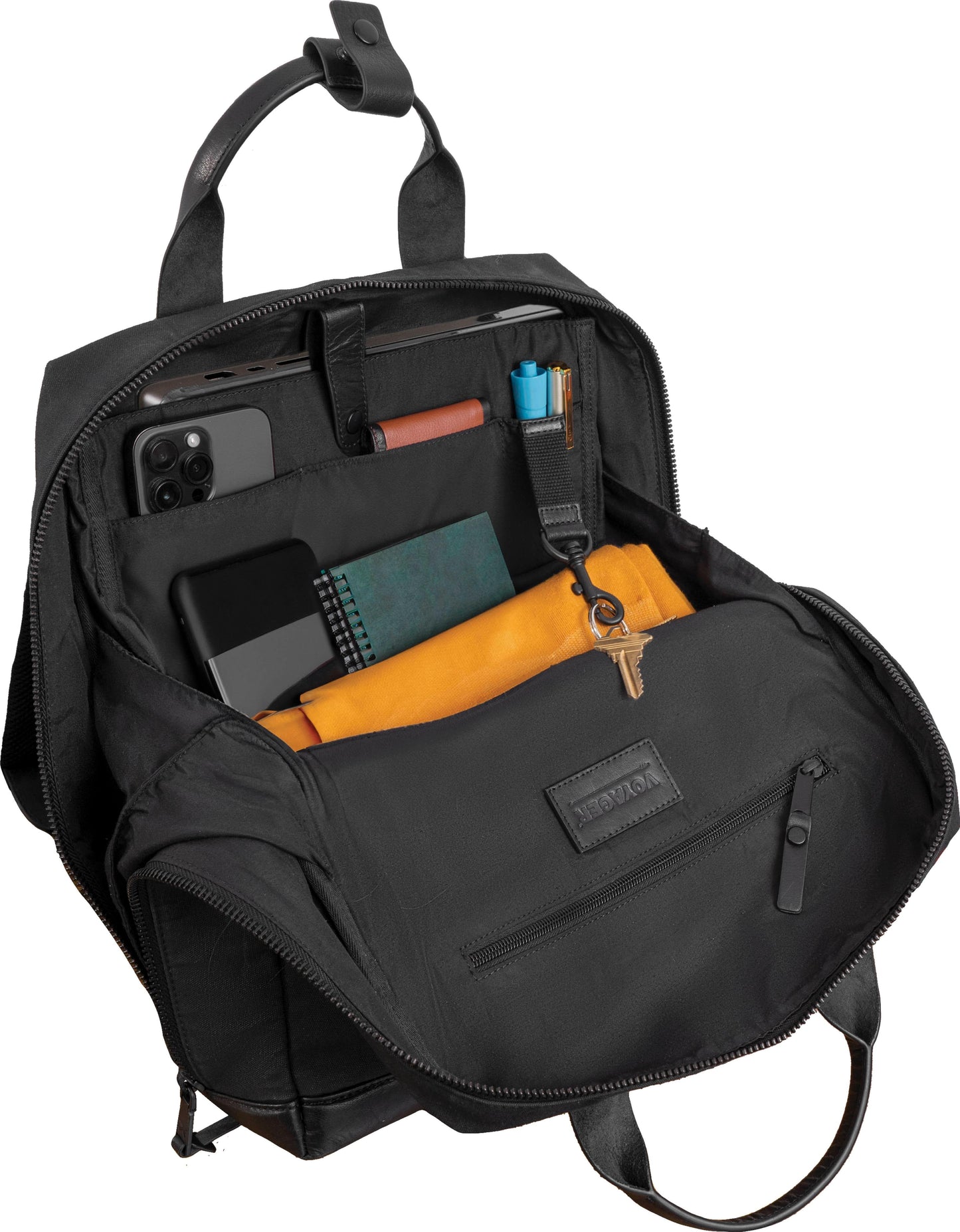 Boarding Pass The Voyager 18” 20 oz. Waxed Canvas Travel Backpack - Black