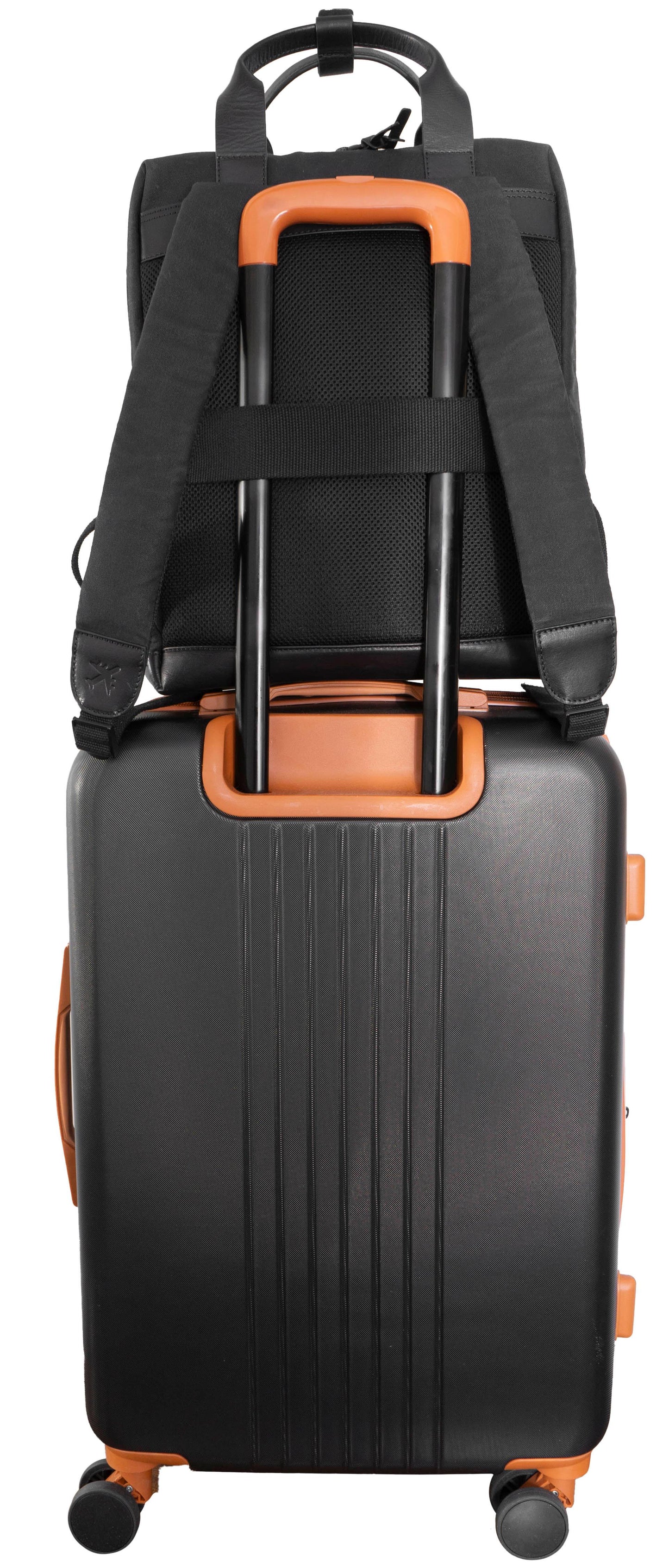 Boarding Pass The Voyager 18” 20 oz. Waxed Canvas Travel Backpack - Black