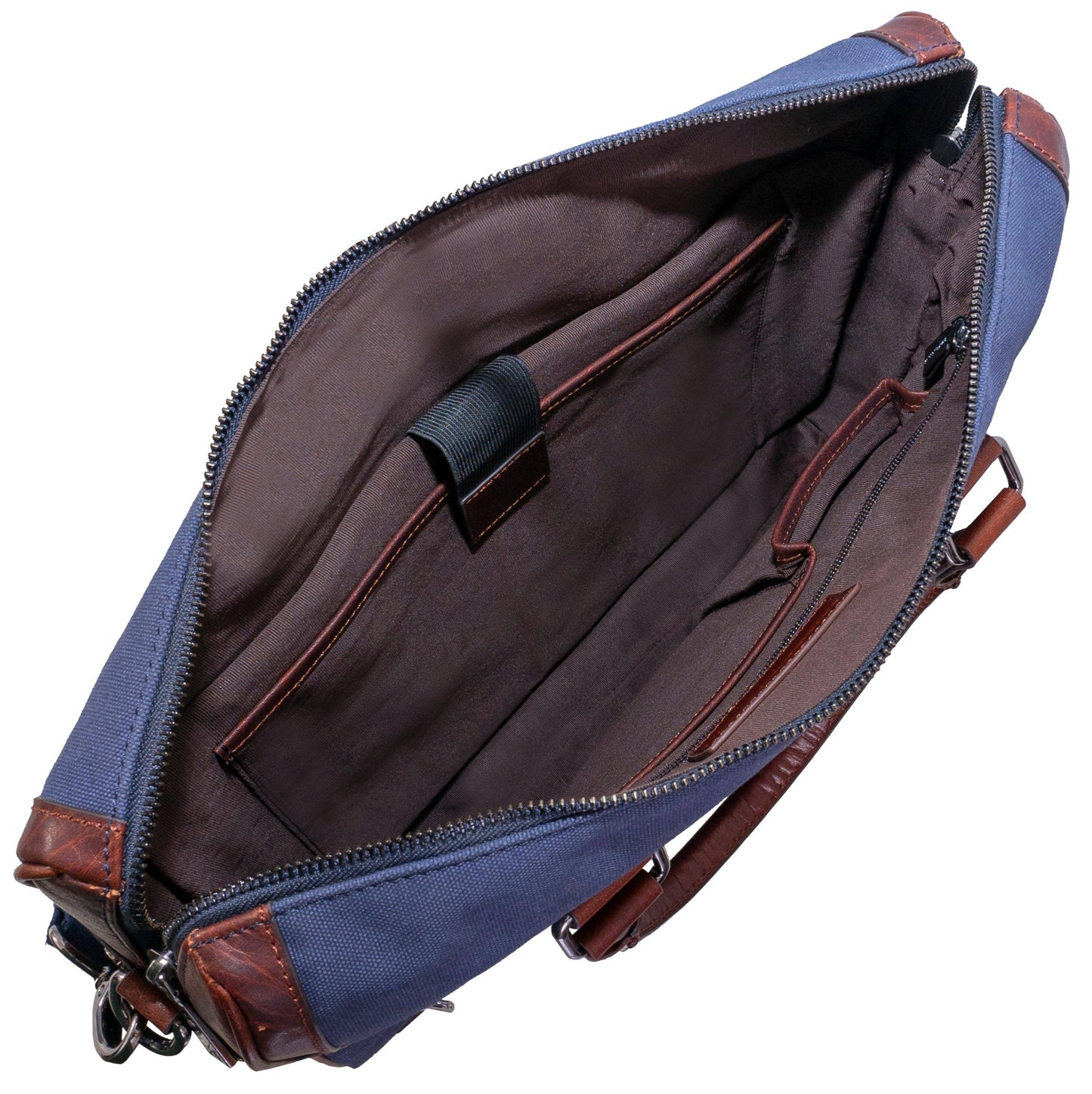 Boarding Pass The Toronto 16” Canvas & Leather Briefcase- Navy