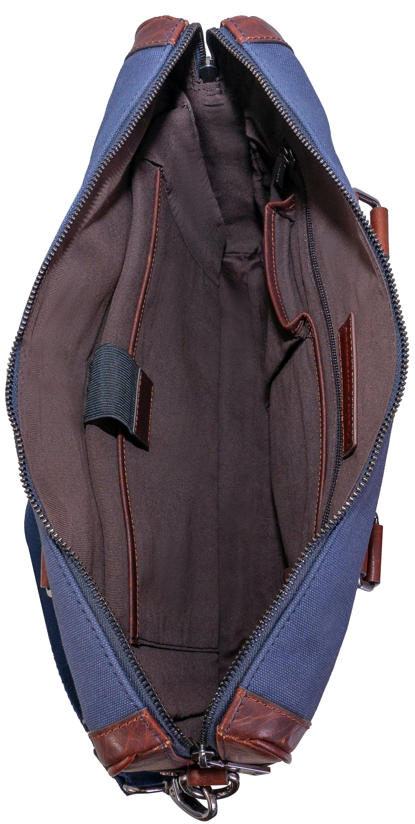 Boarding Pass The Toronto 16” Canvas & Leather Briefcase- Navy