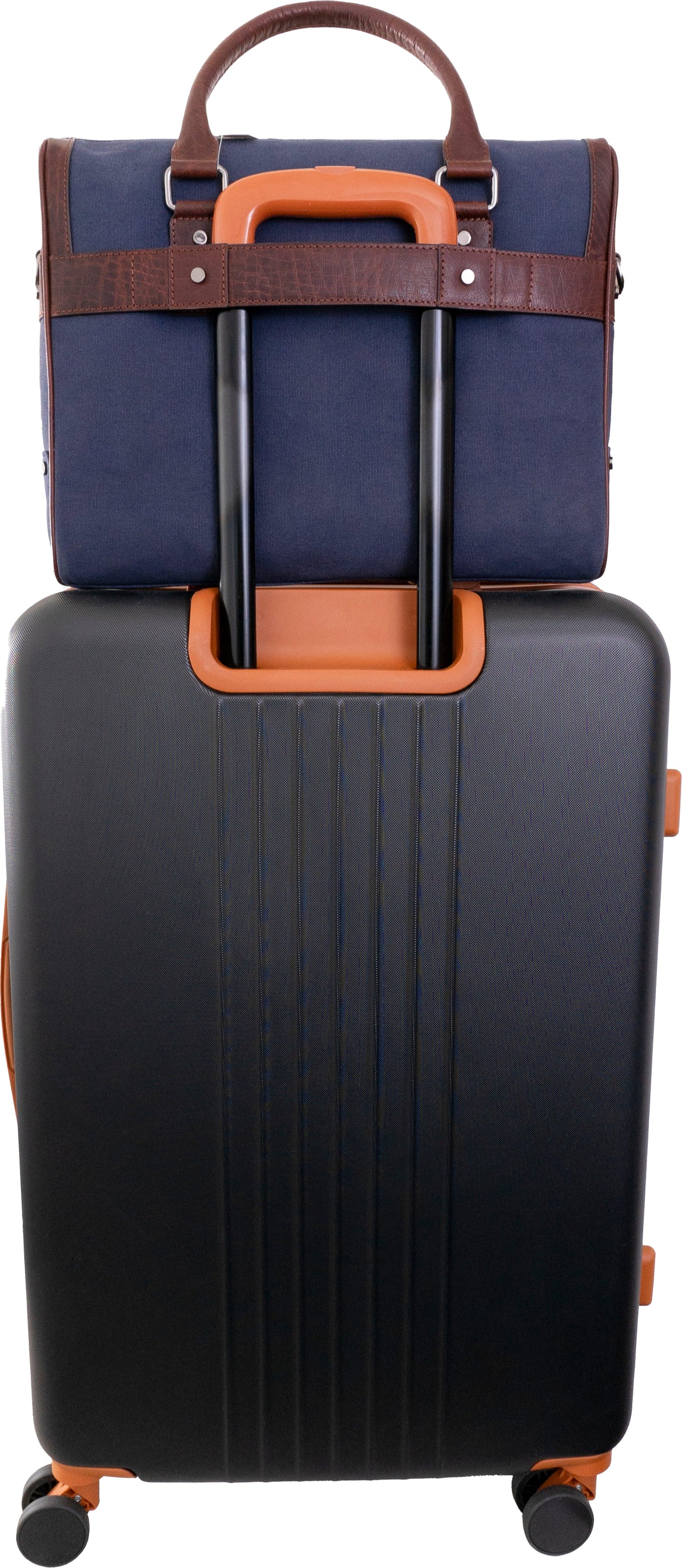 Boarding Pass The Toronto 16” Canvas & Leather Briefcase- Navy