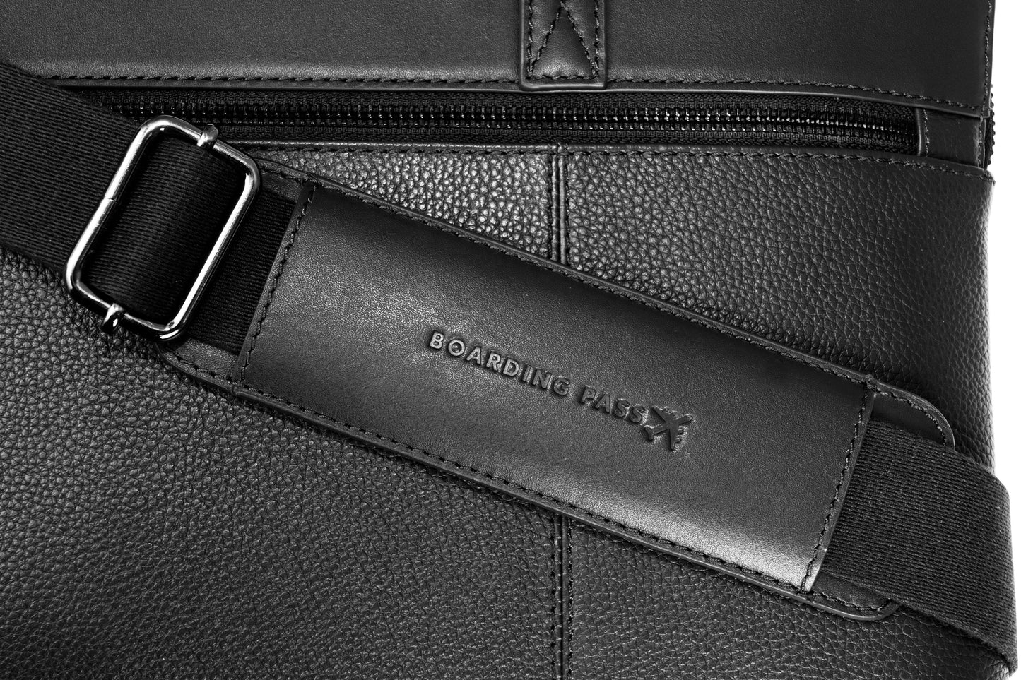 Boarding Pass Hey Handsome 16" Pebble Grain Genuine Leather Briefcase - Black