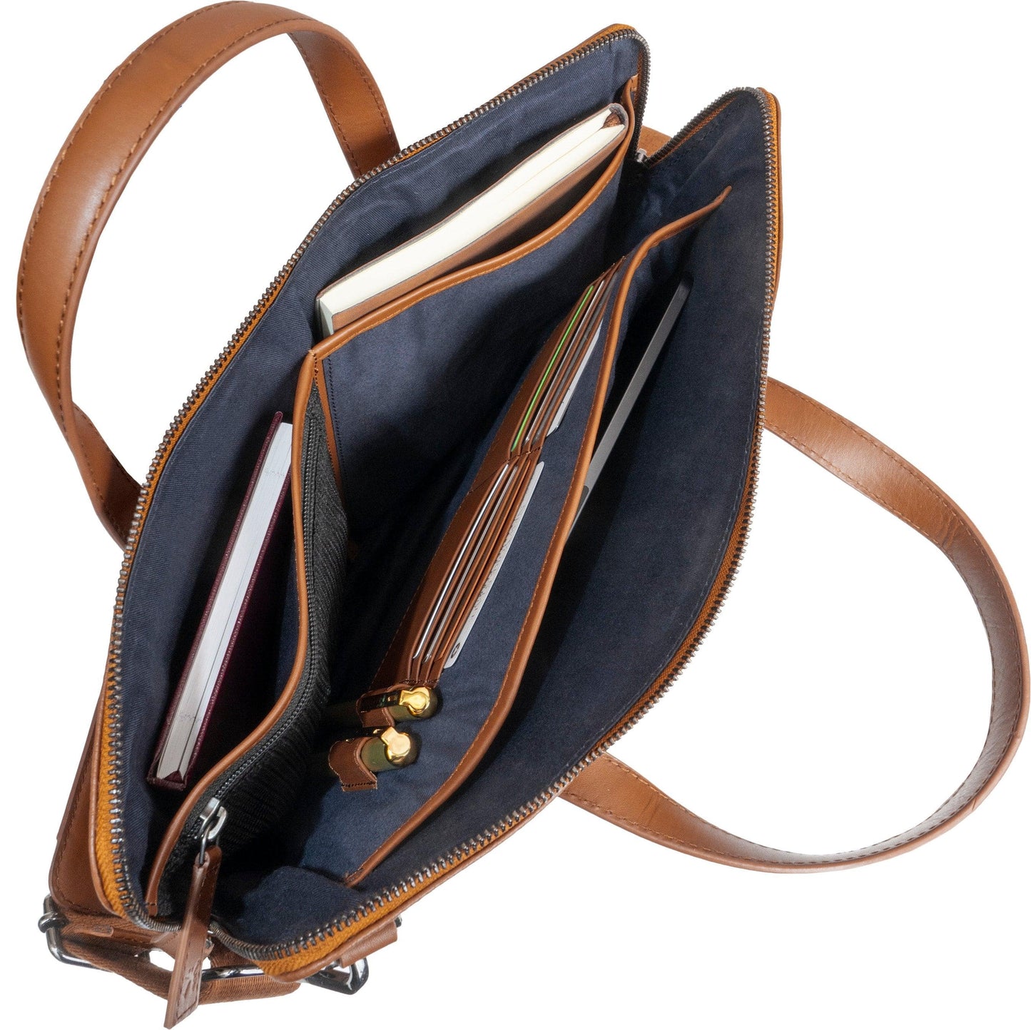 Boarding Pass Hey Handsome 16" Pebble Grain Genuine Leather Briefcase - British Tan