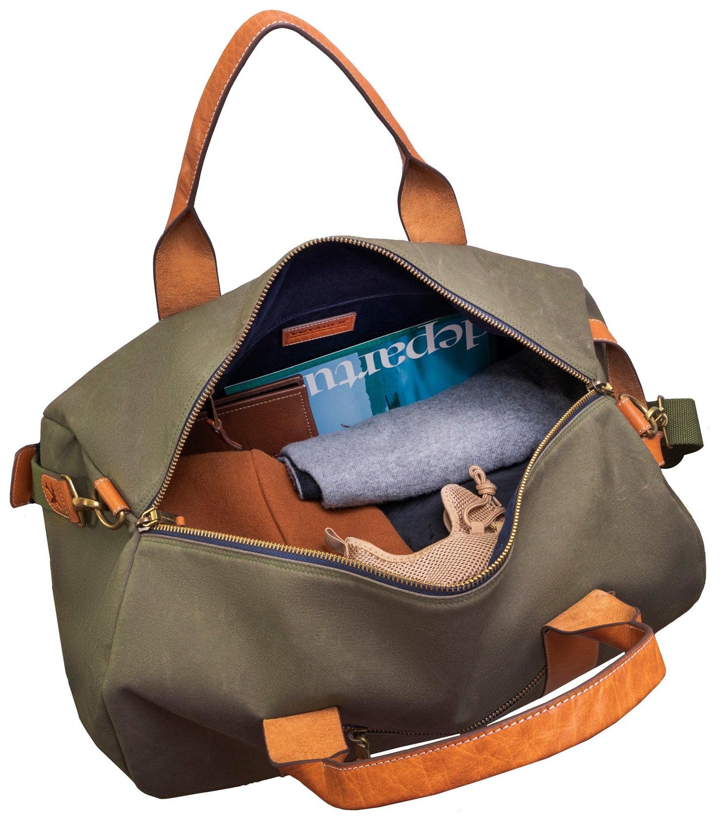 Boarding Pass The Voyager 21" Waxed Canvas Duffel - Black