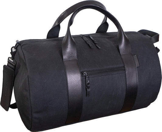 Boarding Pass The Voyager 21" Waxed Canvas Duffel - Black