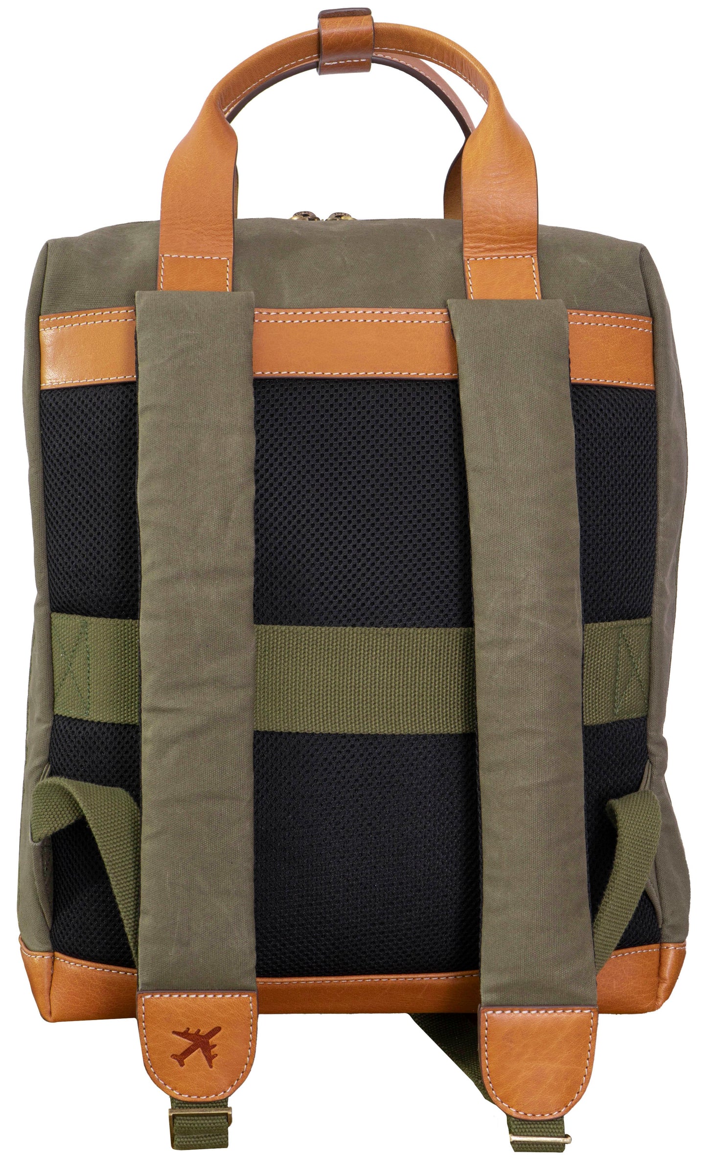 Boarding Pass The Voyager 18” 20 oz. Waxed Canvas Travel Backpack - Olive