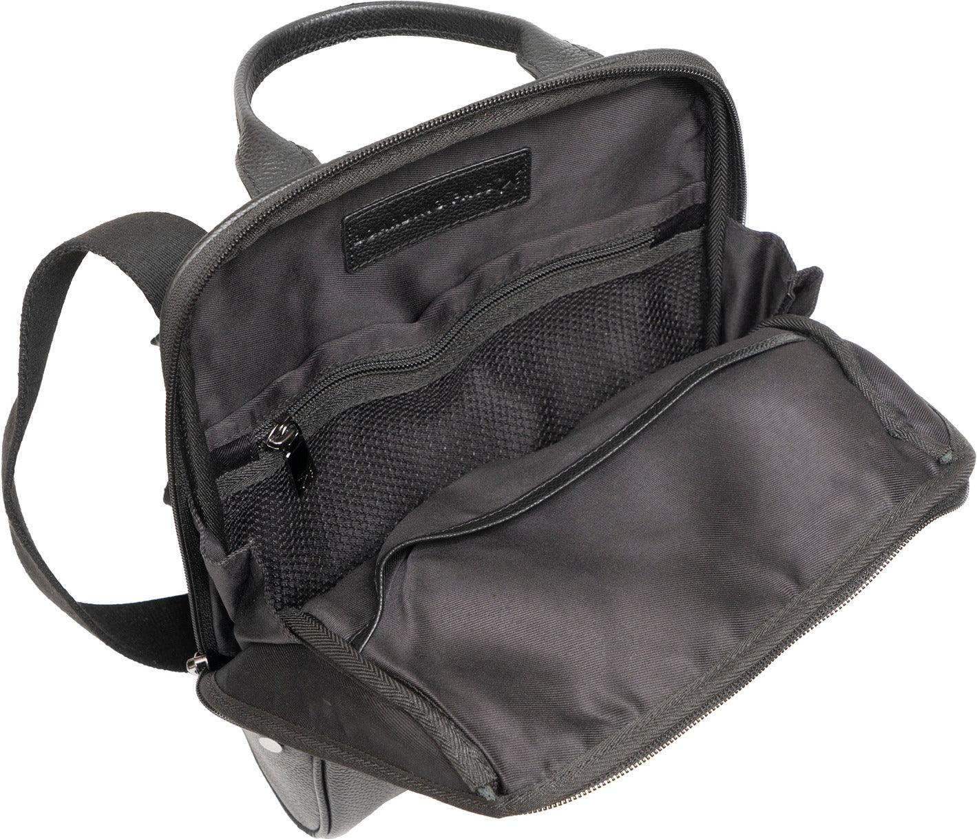 Boarding Pass Gotham 12" Pebble Grain Genuine Leather Messenger Bag - Black