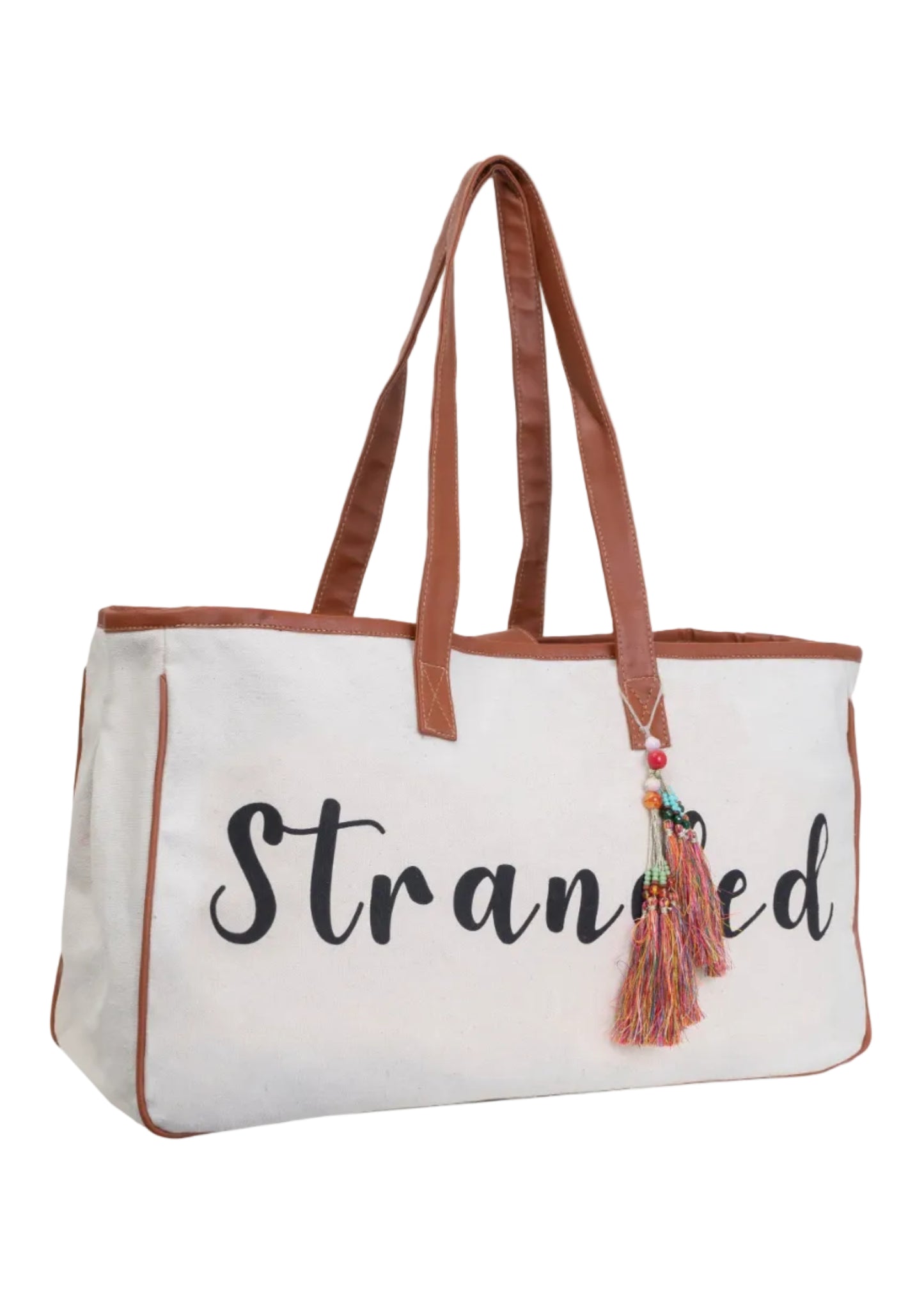 Magid Canvas Slogan Tote "STRANDED"