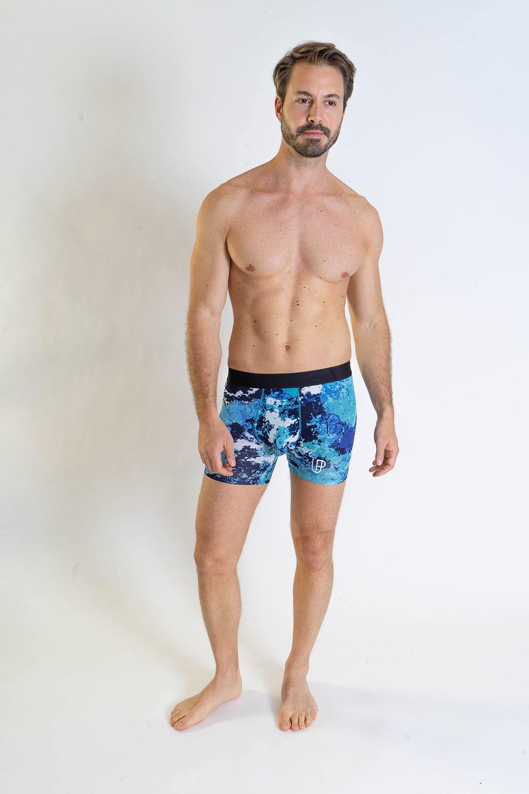 Veil Camo x UP Boxers Aqueous Blue Camo Print Modal Boxer Brief