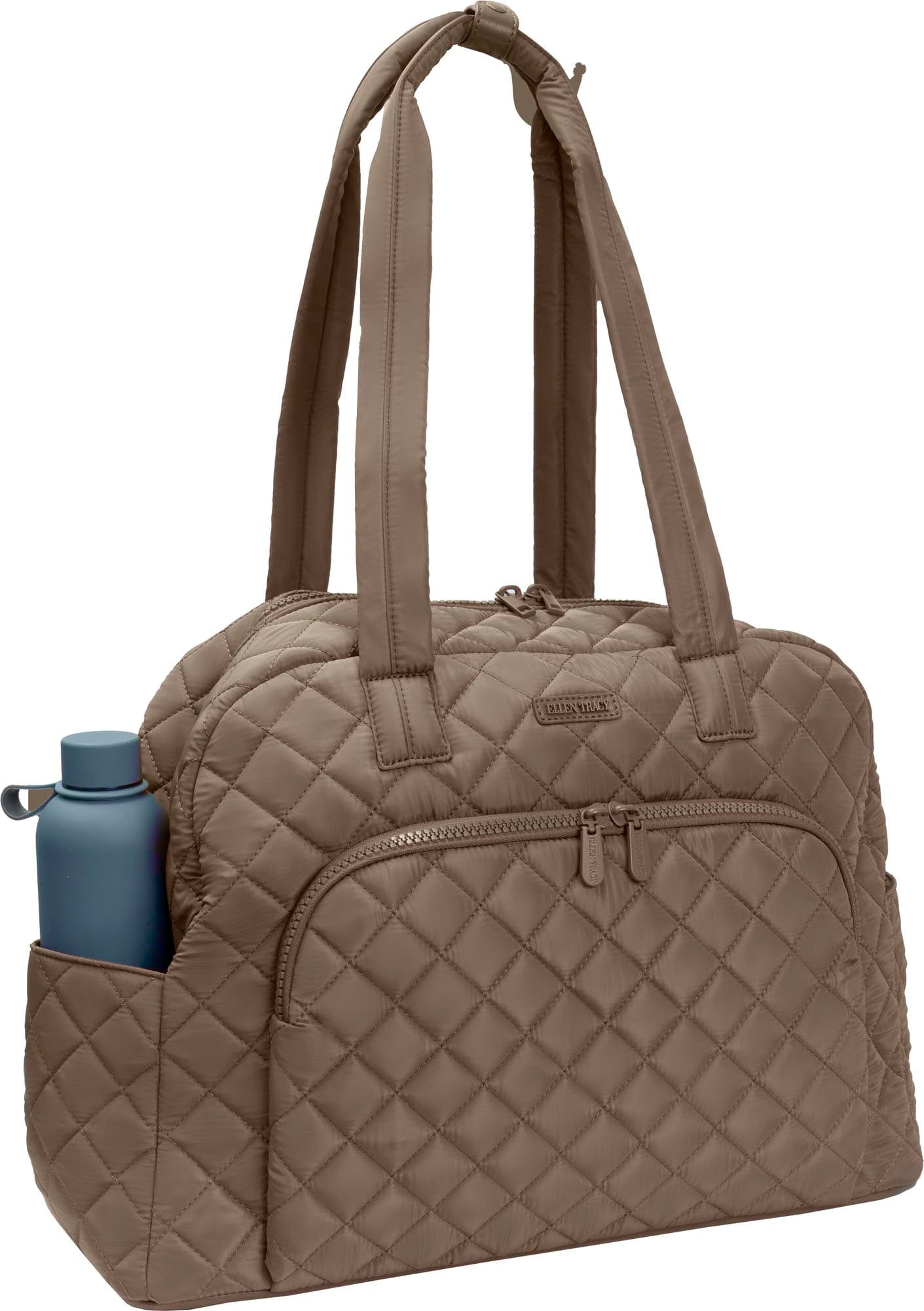 Ellen Tracy 20 Inch Diamond Nylon Quilted Travel Duffel