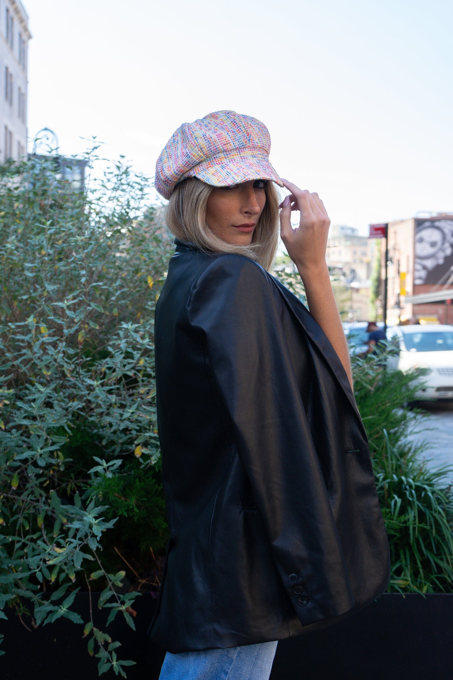 Magid Multi Color Tweed Newsboy Cabby Cap