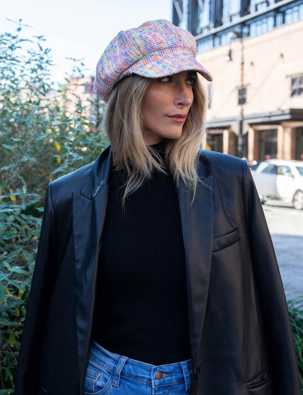 Magid Multi Color Tweed Newsboy Cabby Cap