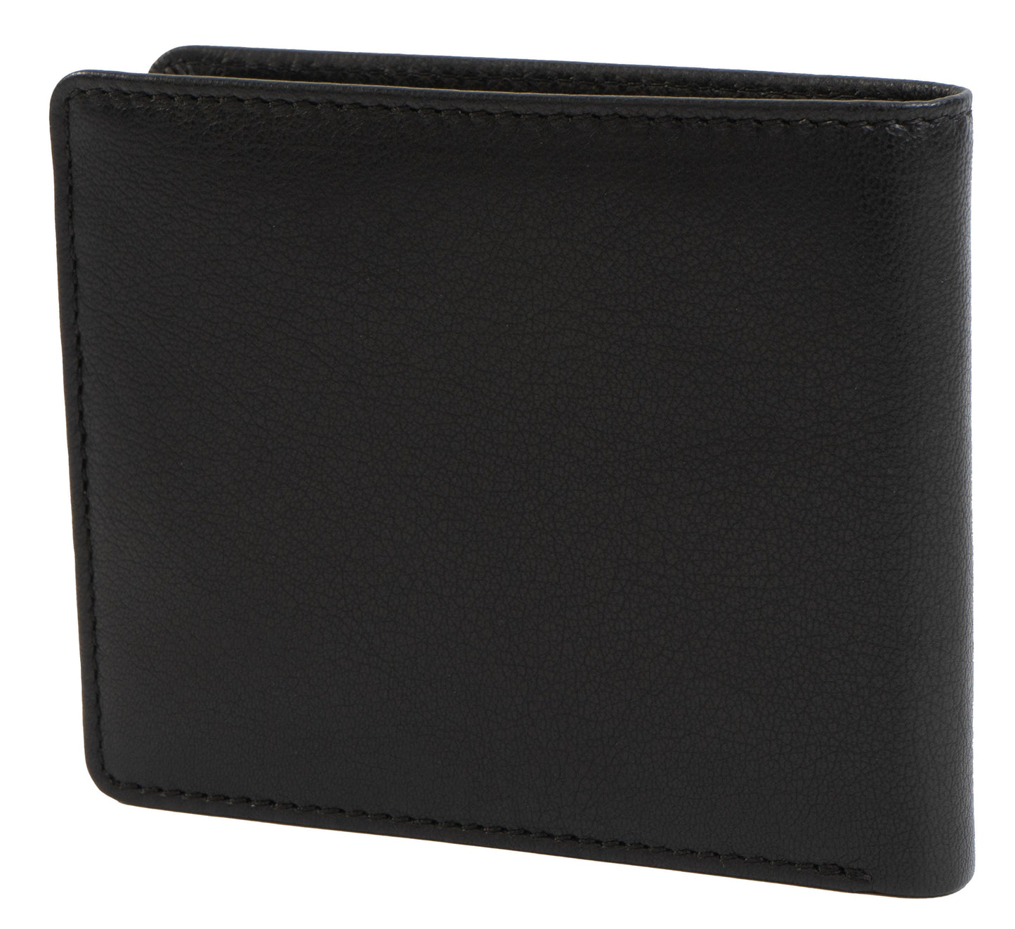 Jack Abrahams Goat Nappa Leather Bi-Fold Wallet with Flip ID Window Black/Cognac