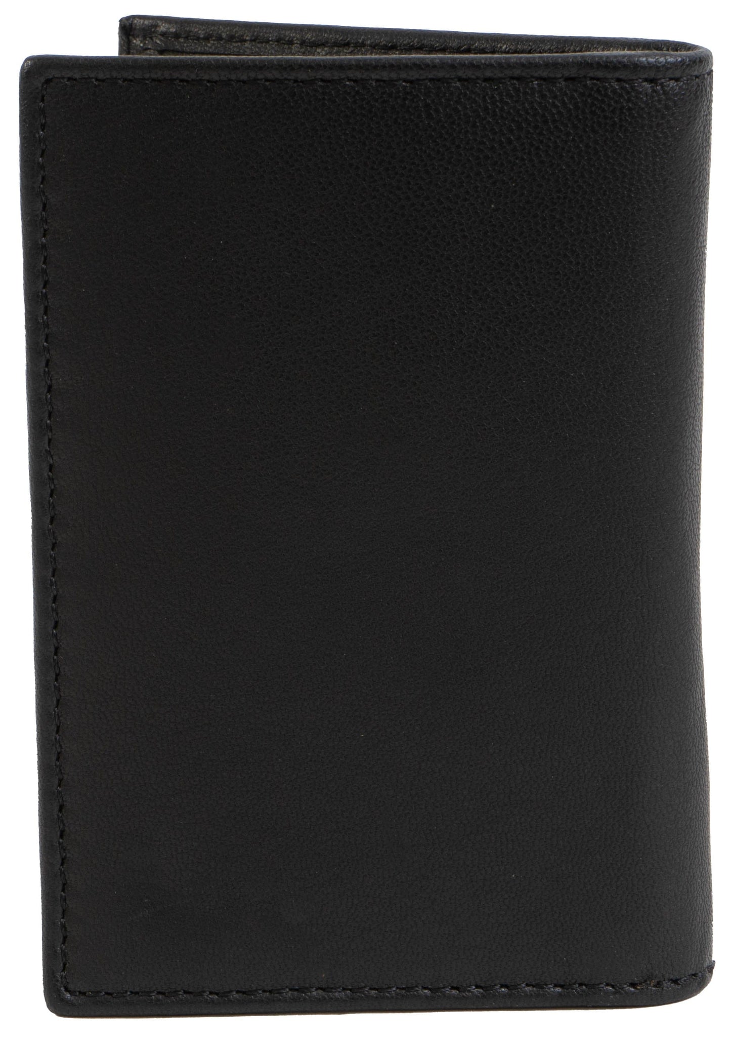 Jack Abrahams Goat Nappa Leather Bi-Fold Wallet with Flip ID Window Pocket Black
